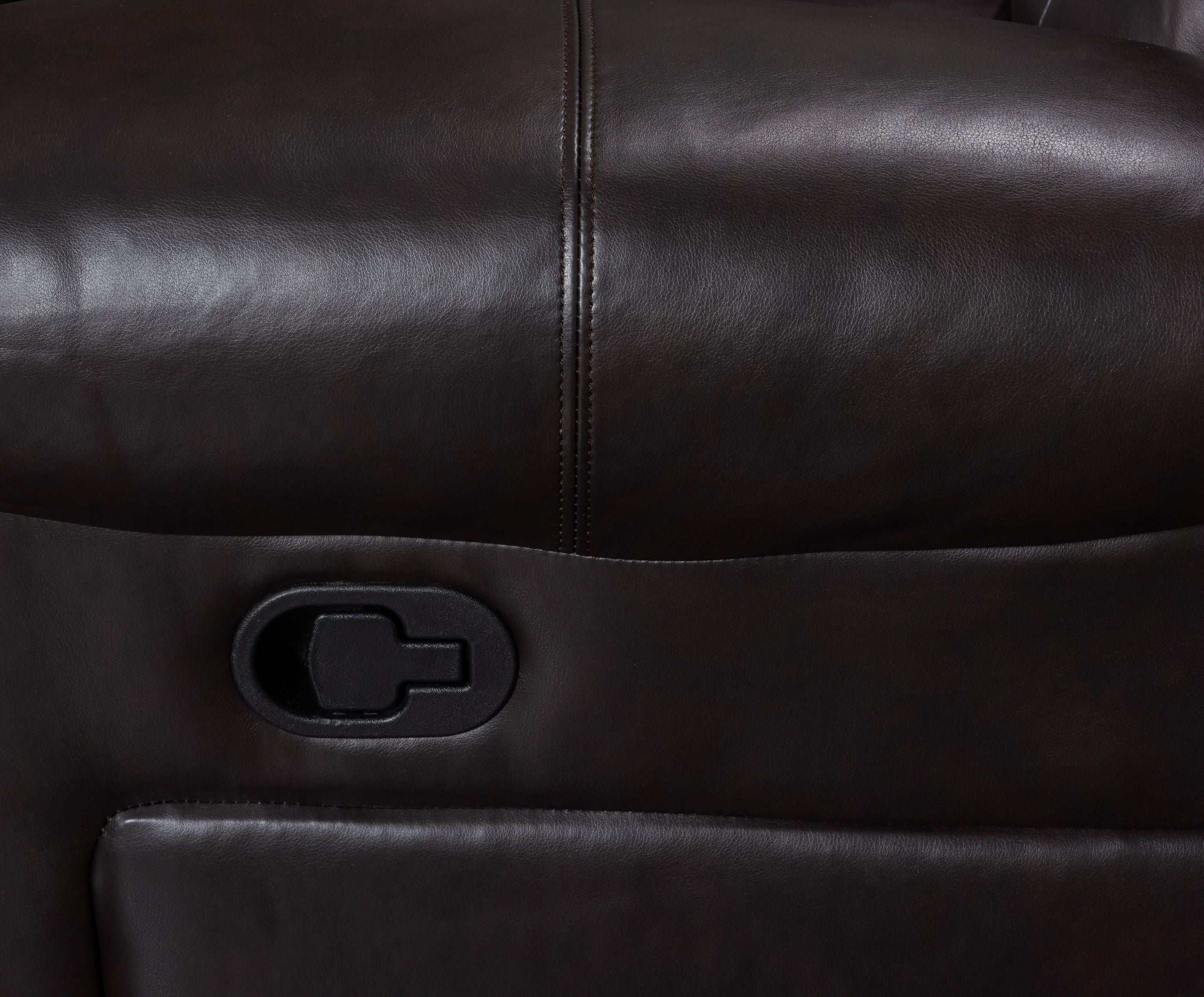 Marcel Manual Recliner Sectional Sofa Dark Brown Gel Leather 73010