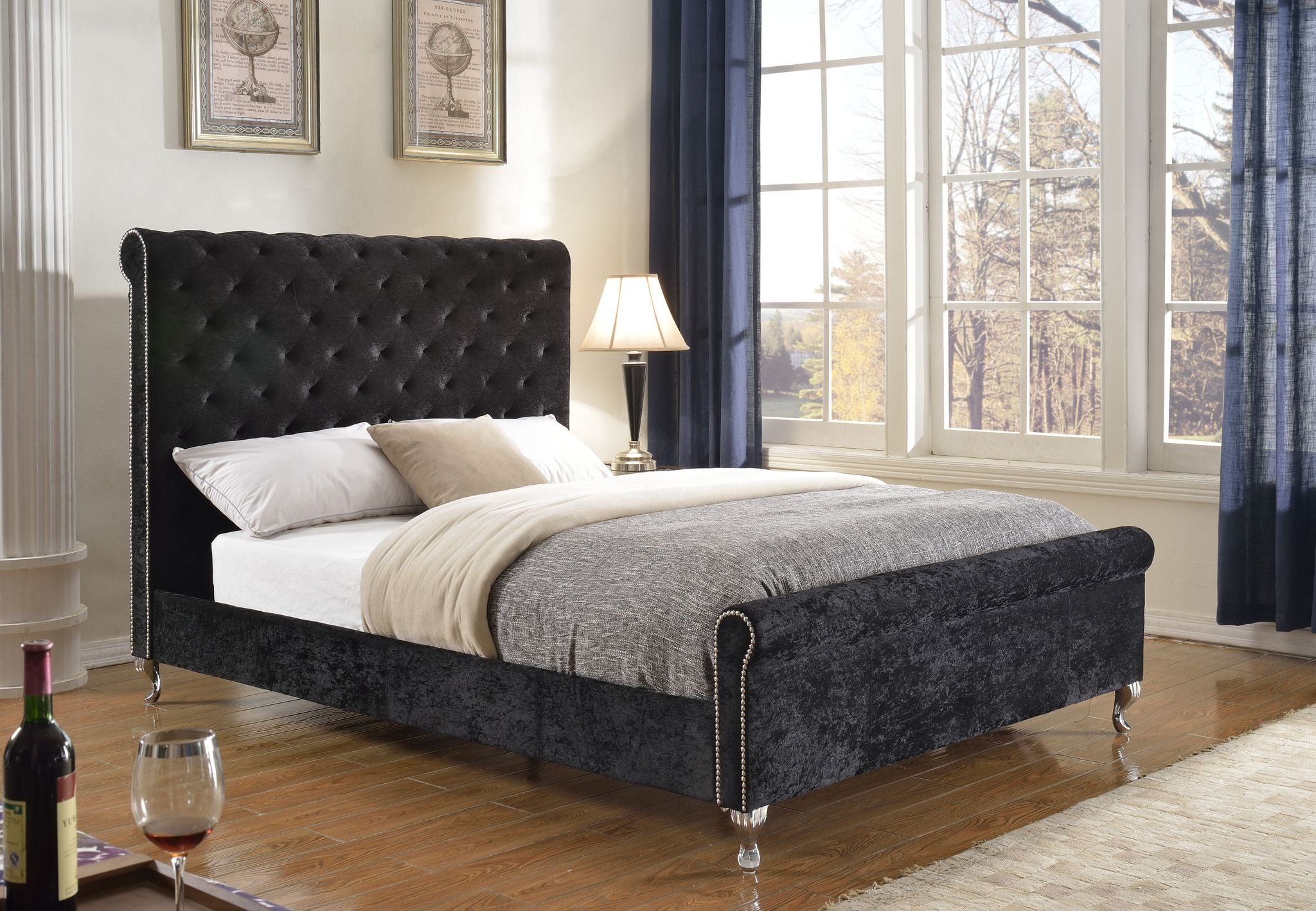 Victoria Black Double Bed 7316F-BK