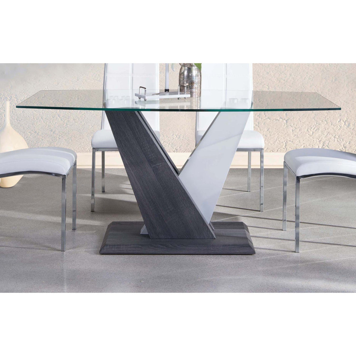 Glass dining table