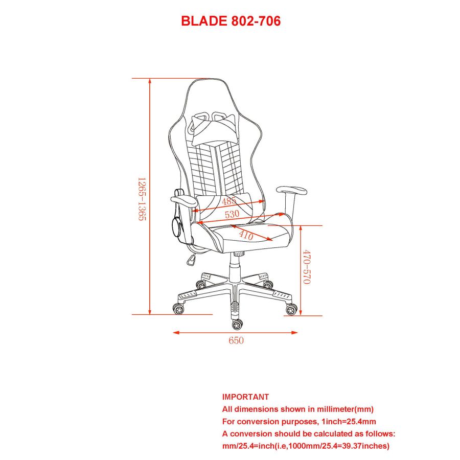 Blade Office Chair in Blue and Black