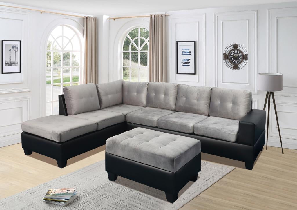 roma sectional grey rhf