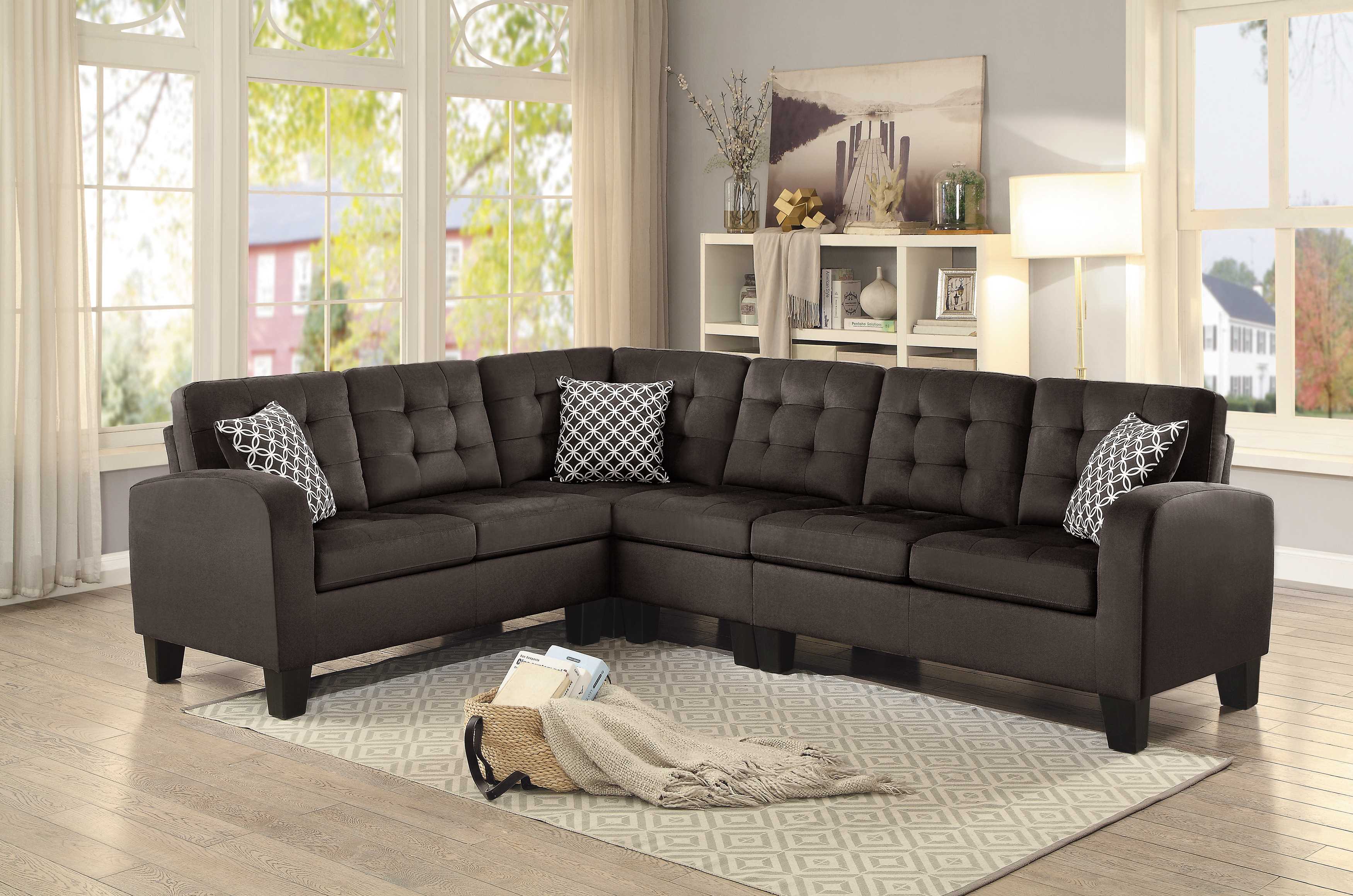 Sinclair Reversible Sectional Sofa Chocolate 8202