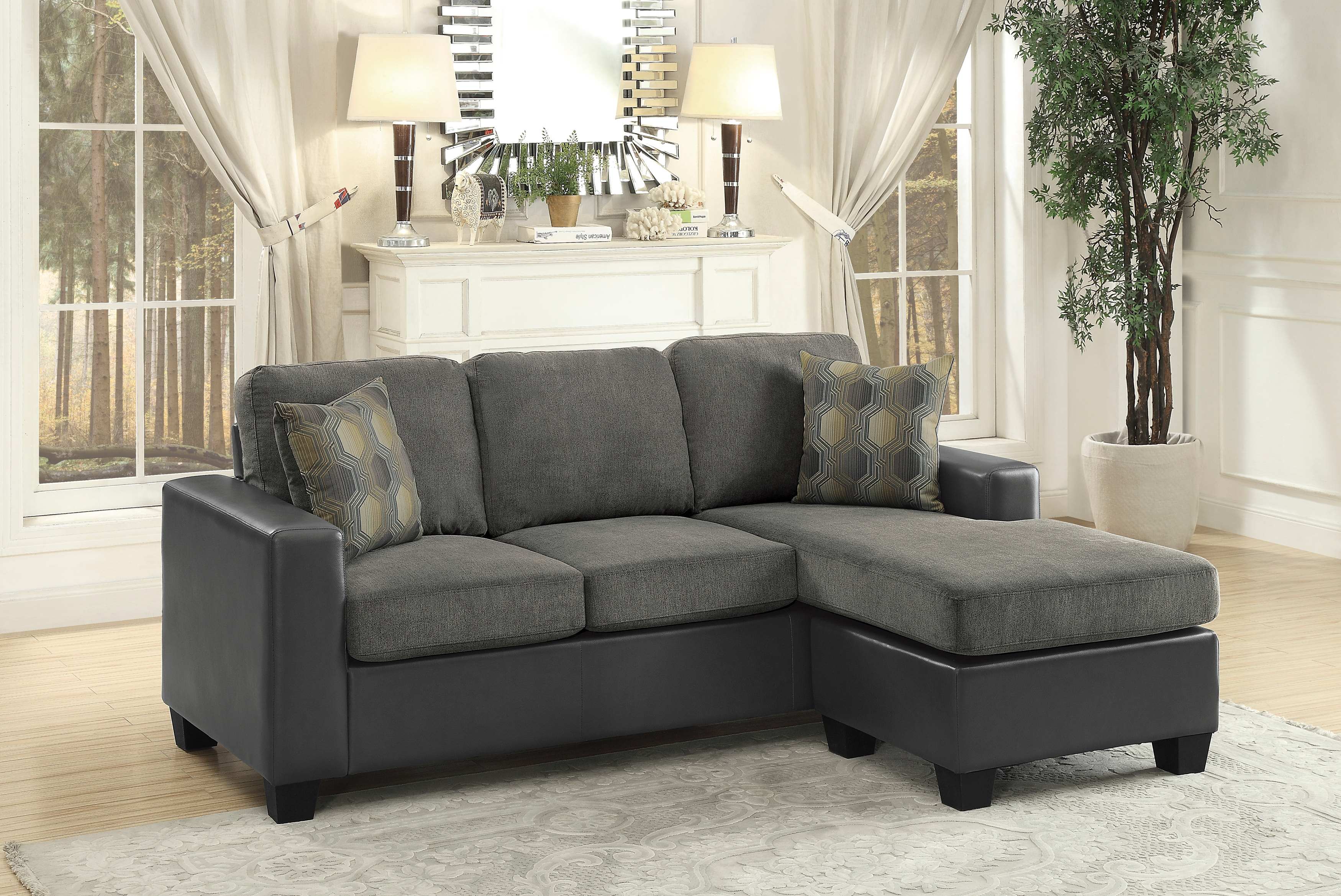 Slater Reversible Sectional Sofa Gray 8401GY-3SC
