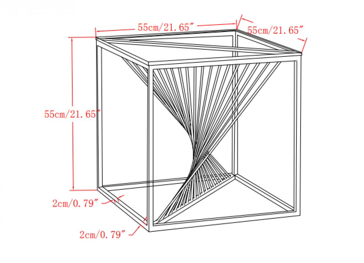 Contemporary Styling Marble Glass Top Side Table With Gold Legs STC-010-C