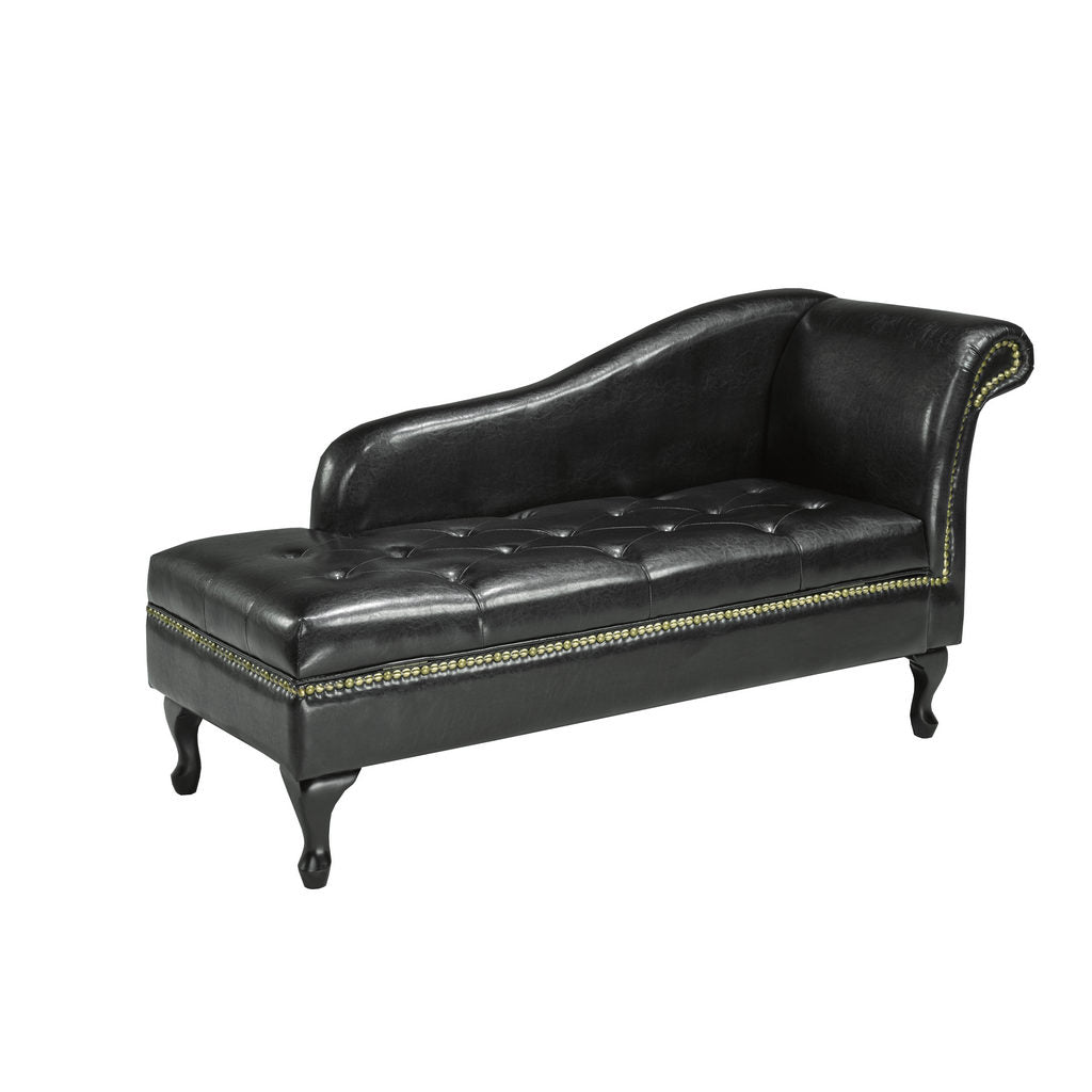 Espresso Chaise with Storage - 8933