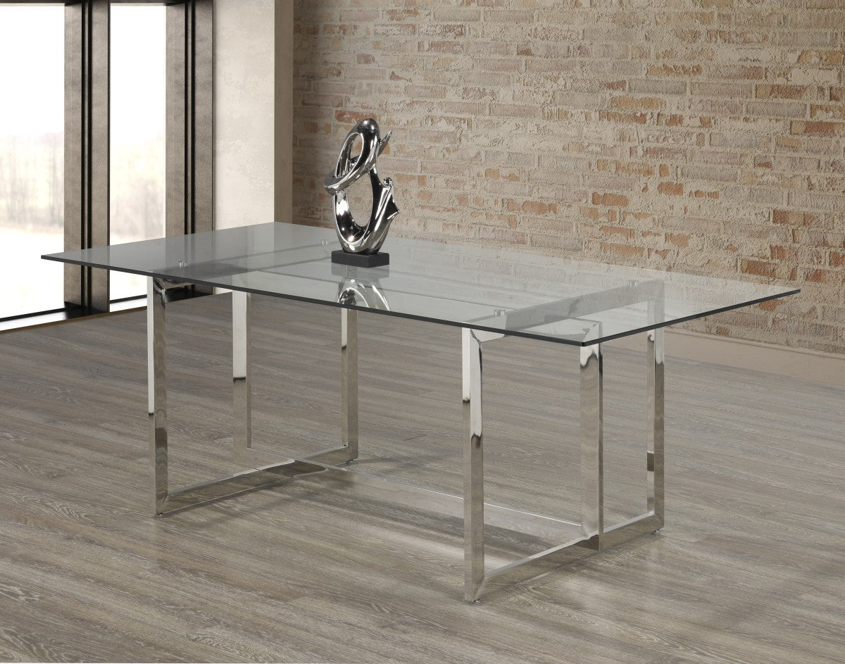 Contemporary Styling Rectangular Glass Dining Table F-987