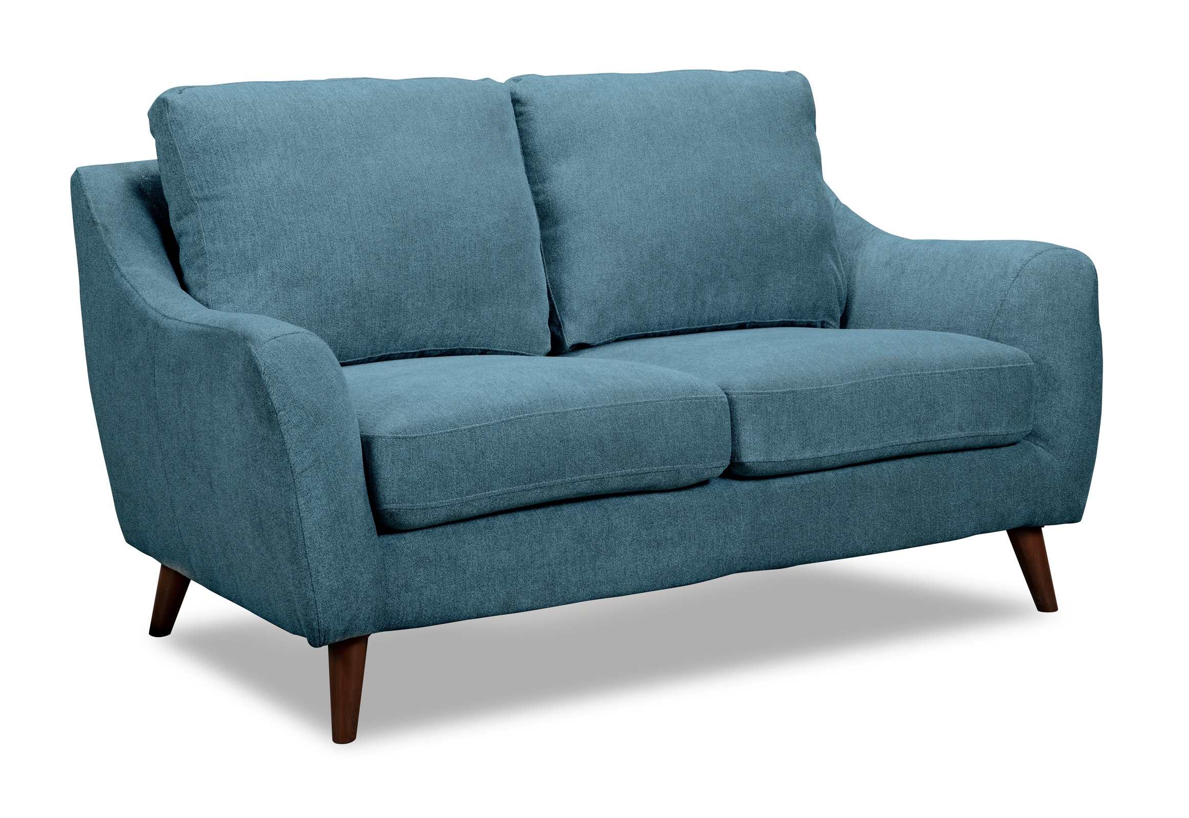 Kitchener Light Blue Fabric Loveseat 9040