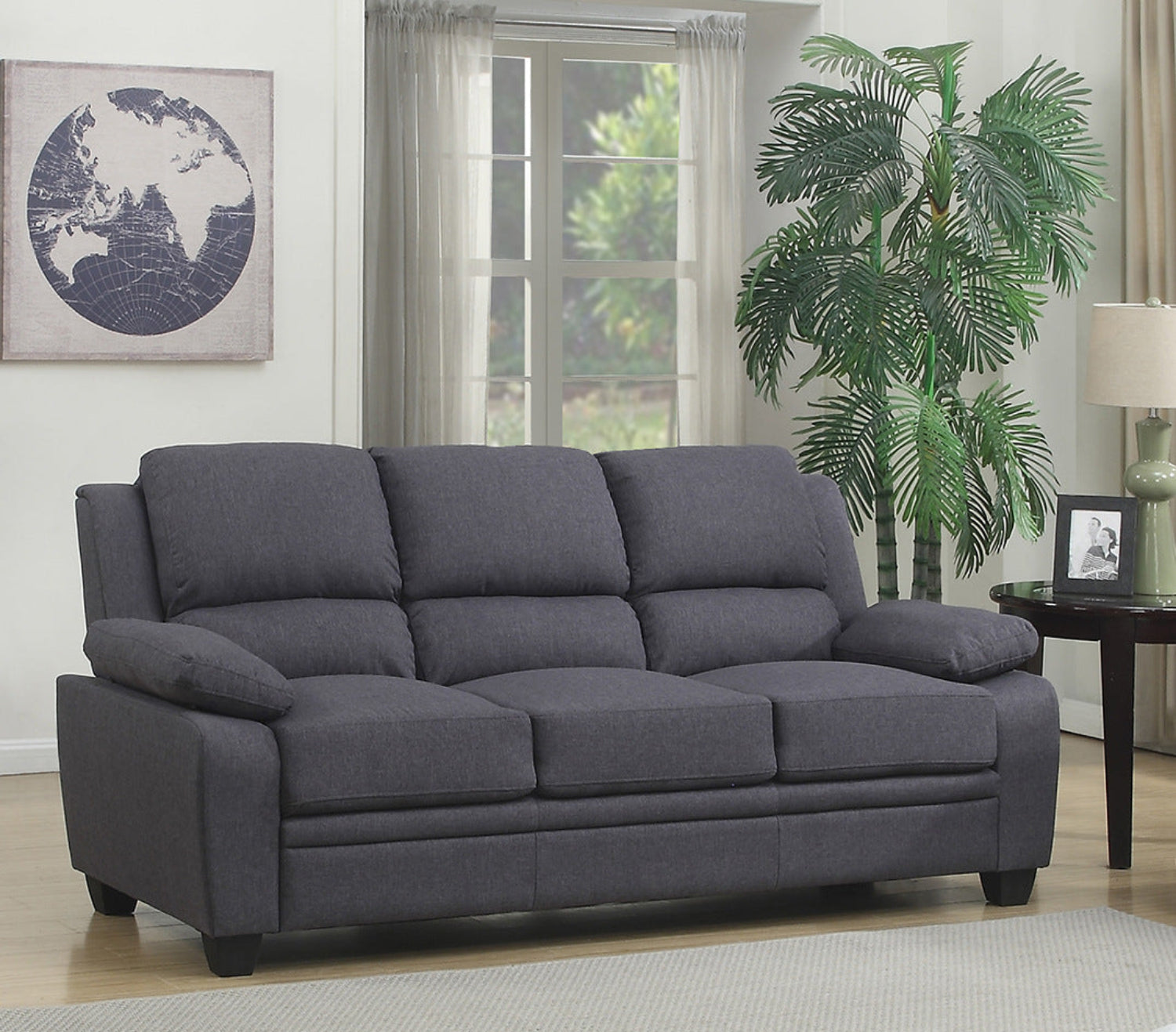 Grey fabric sofa