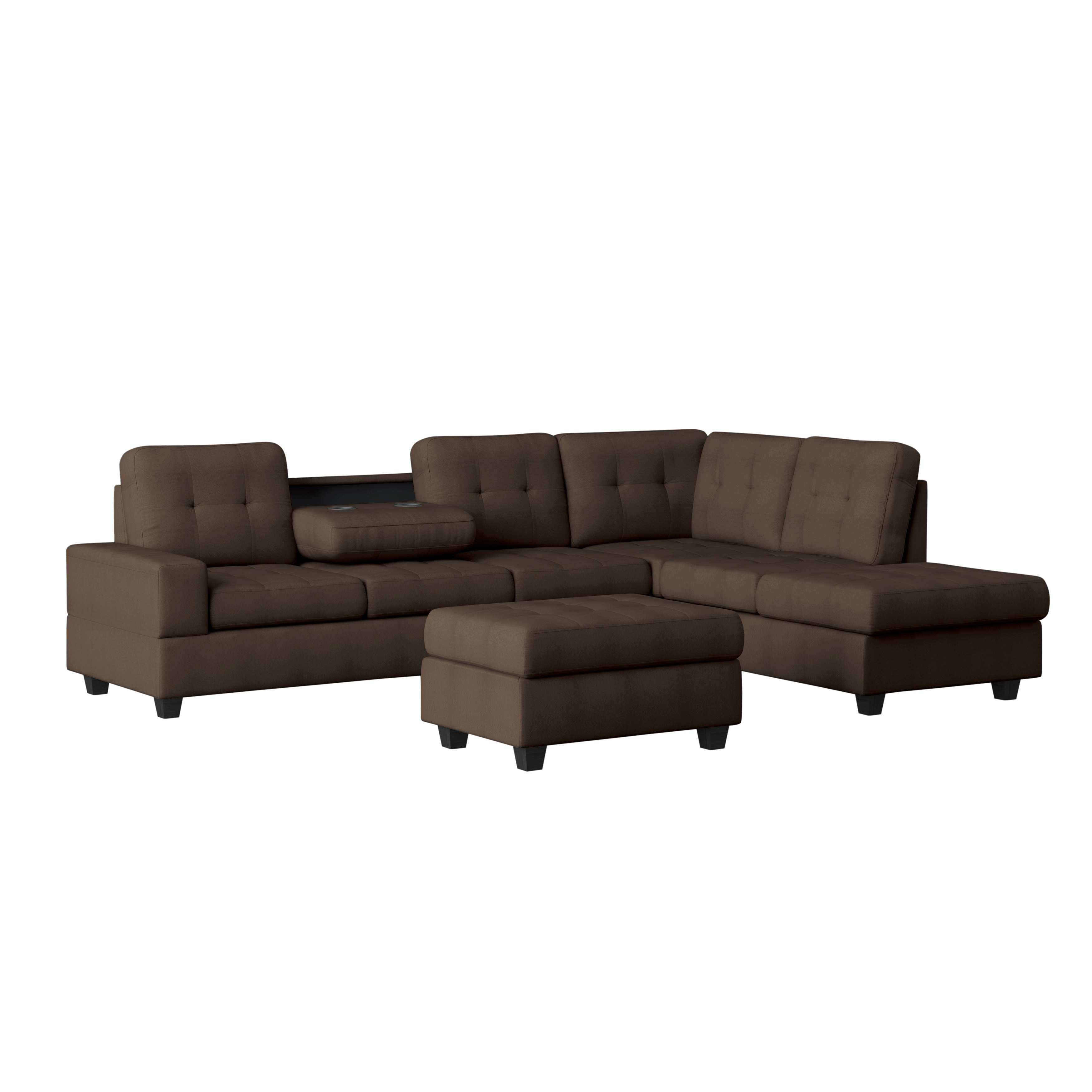 Maston Reversible Sectional Sofa Collection Chocolate 9507