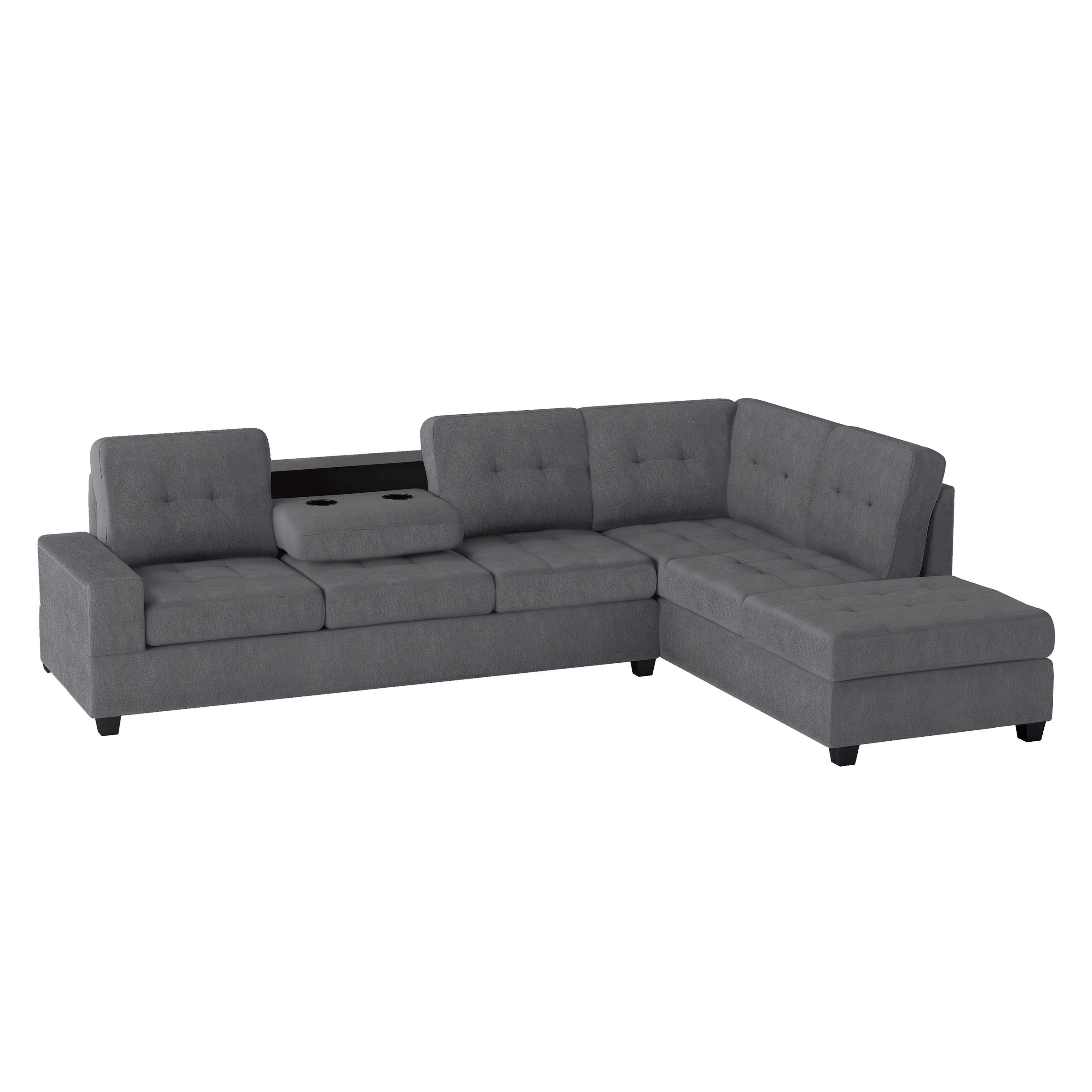 Maston Reversible Sectional Sofa Collection Dark Grey 9507