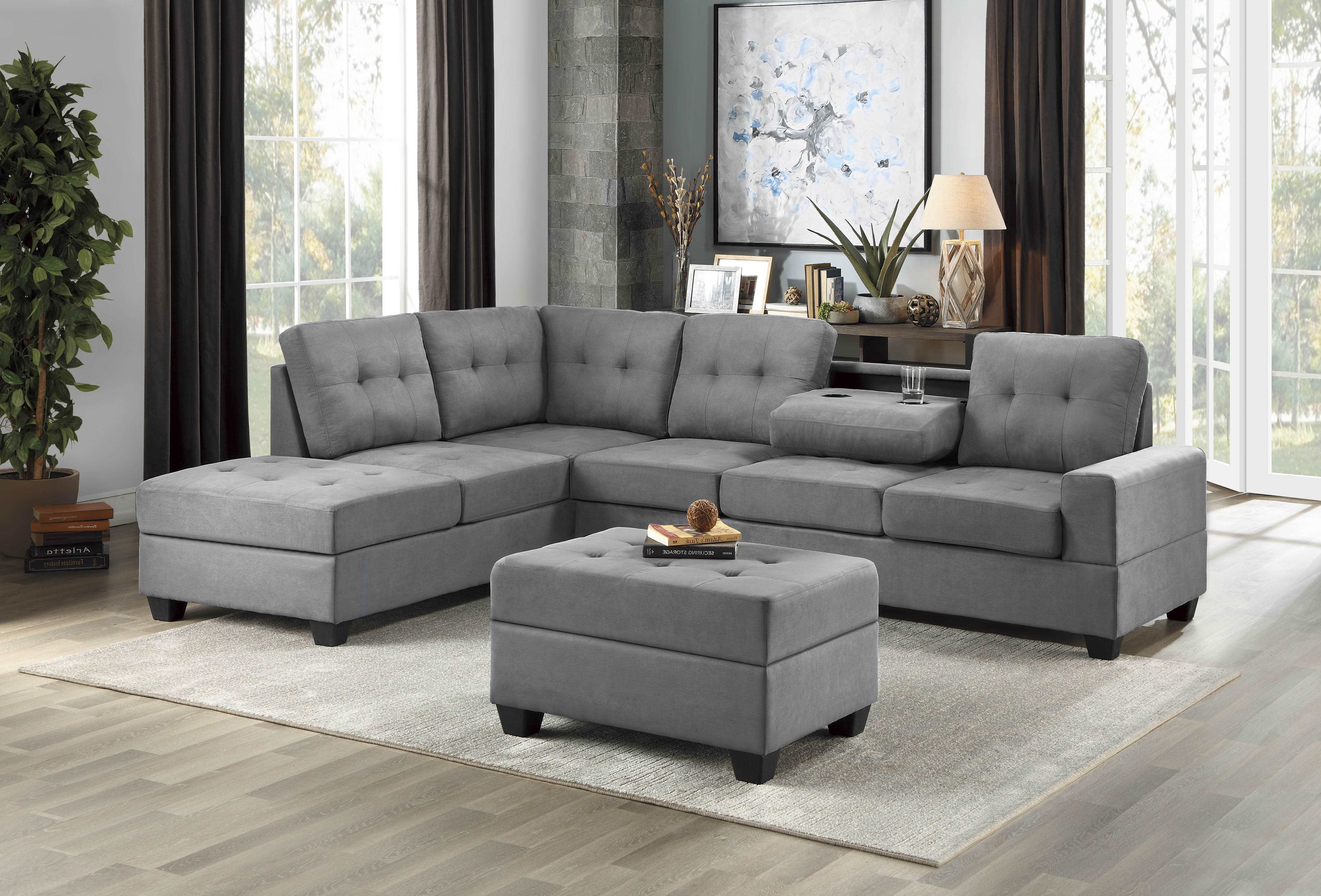 Maston Reversible Sectional Sofa Collection Dark Grey 9507