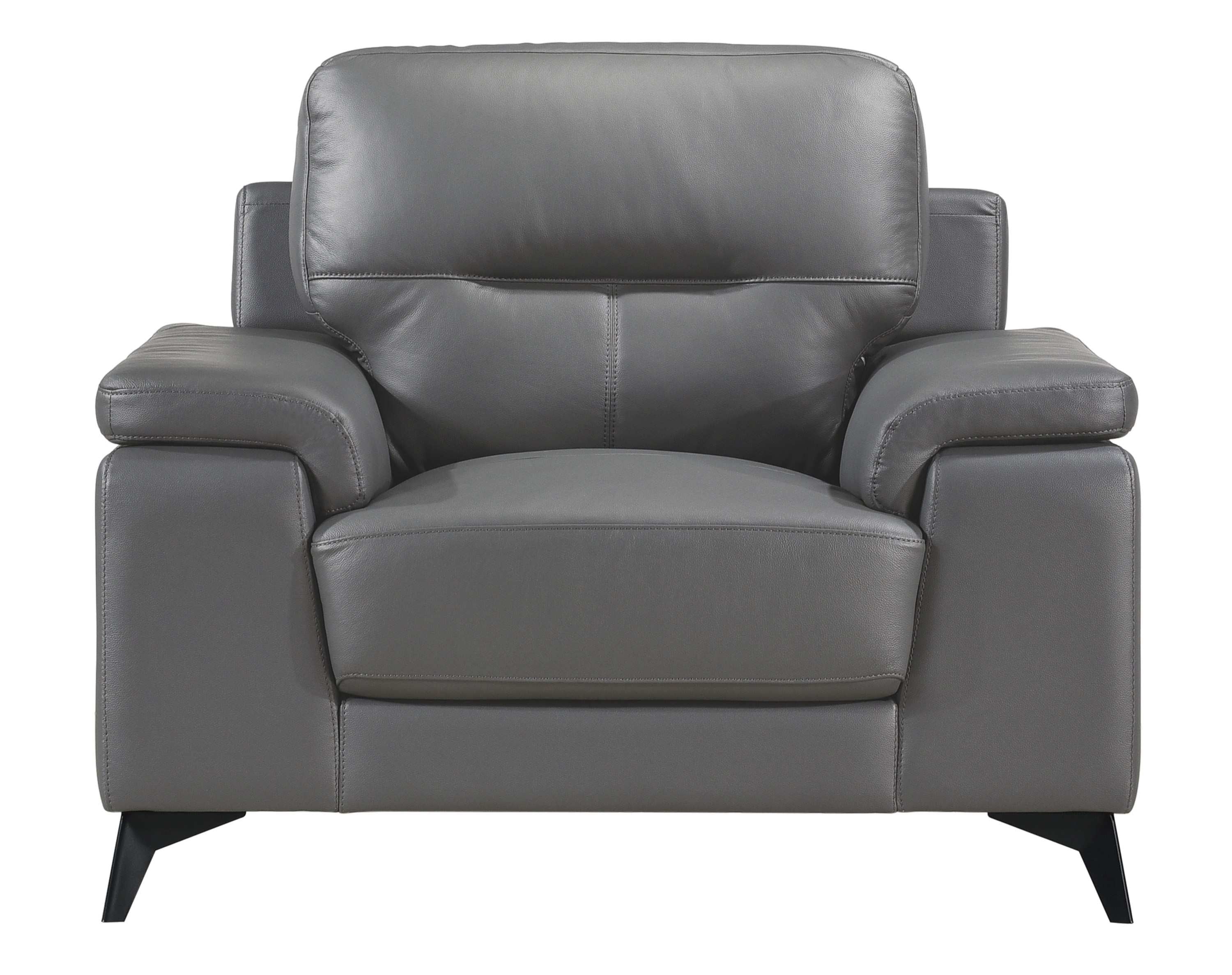 Mischa Top Grain Leather Chair Dark Grey 9514