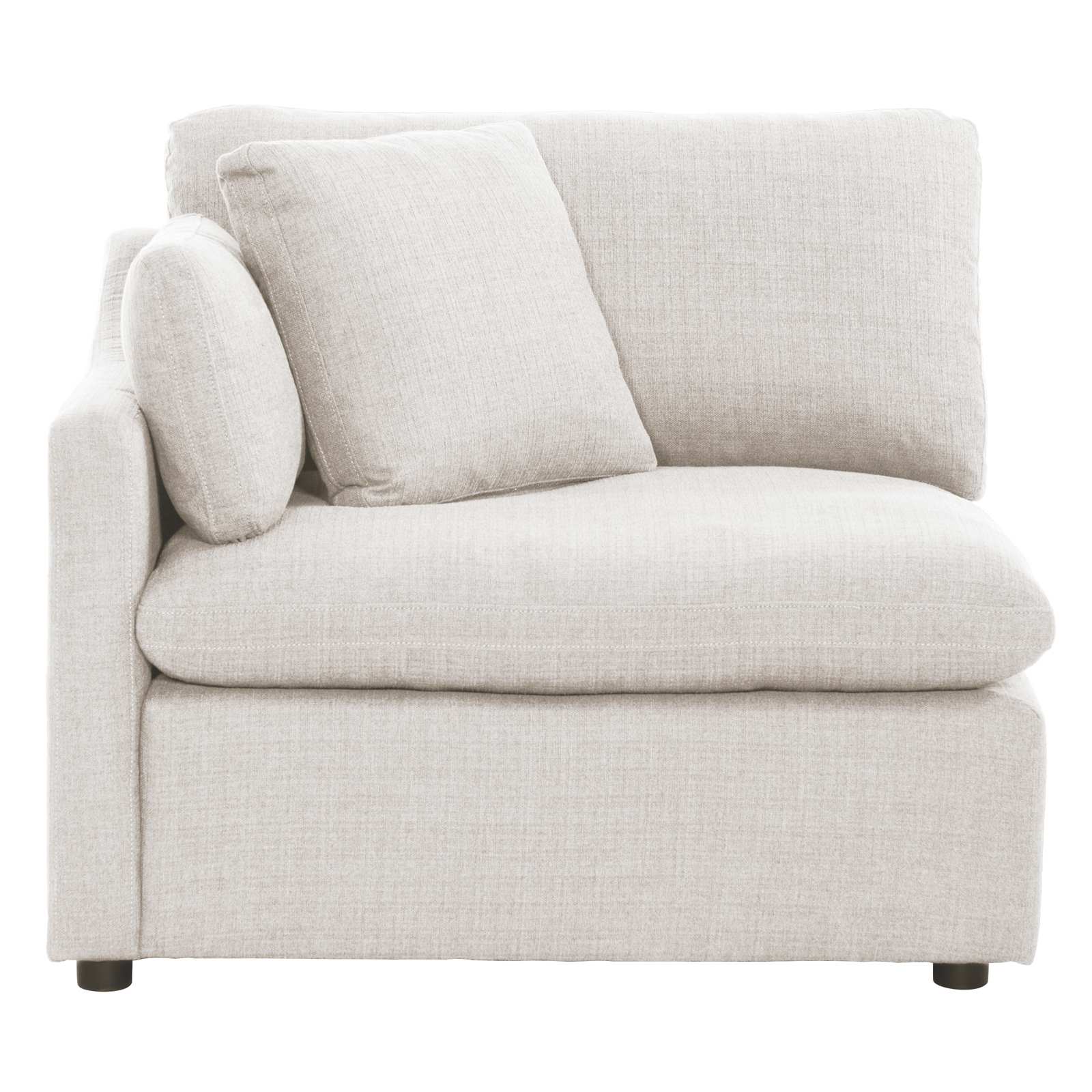 Howerton Modular Sectional sofa with 3 Pillows and Ottoman Chaise Beige 9544