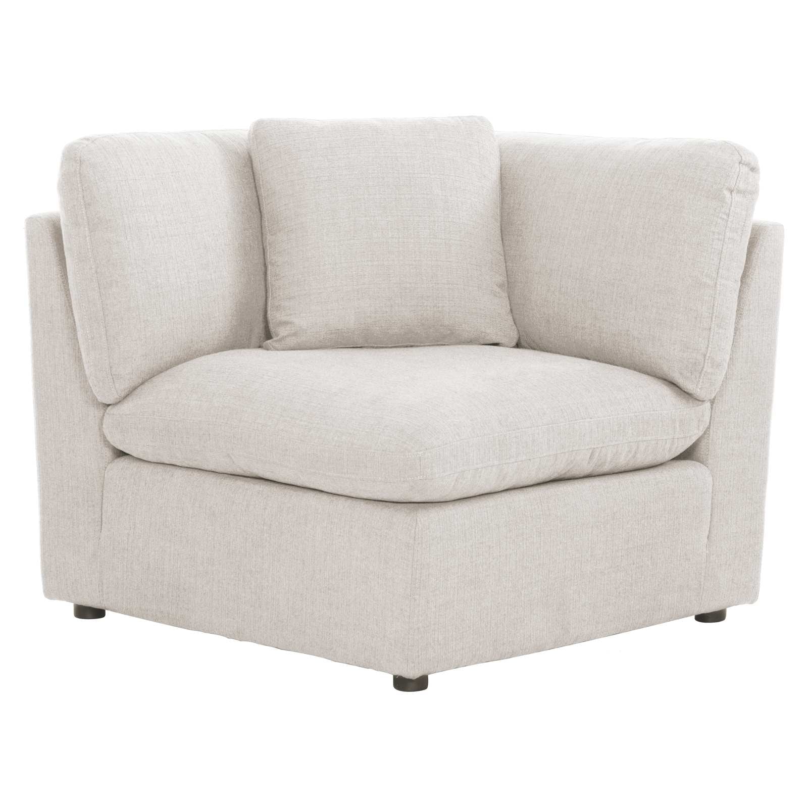 Howerton Modular Sectional sofa with 3 Pillows and Ottoman Chaise Beige 9544