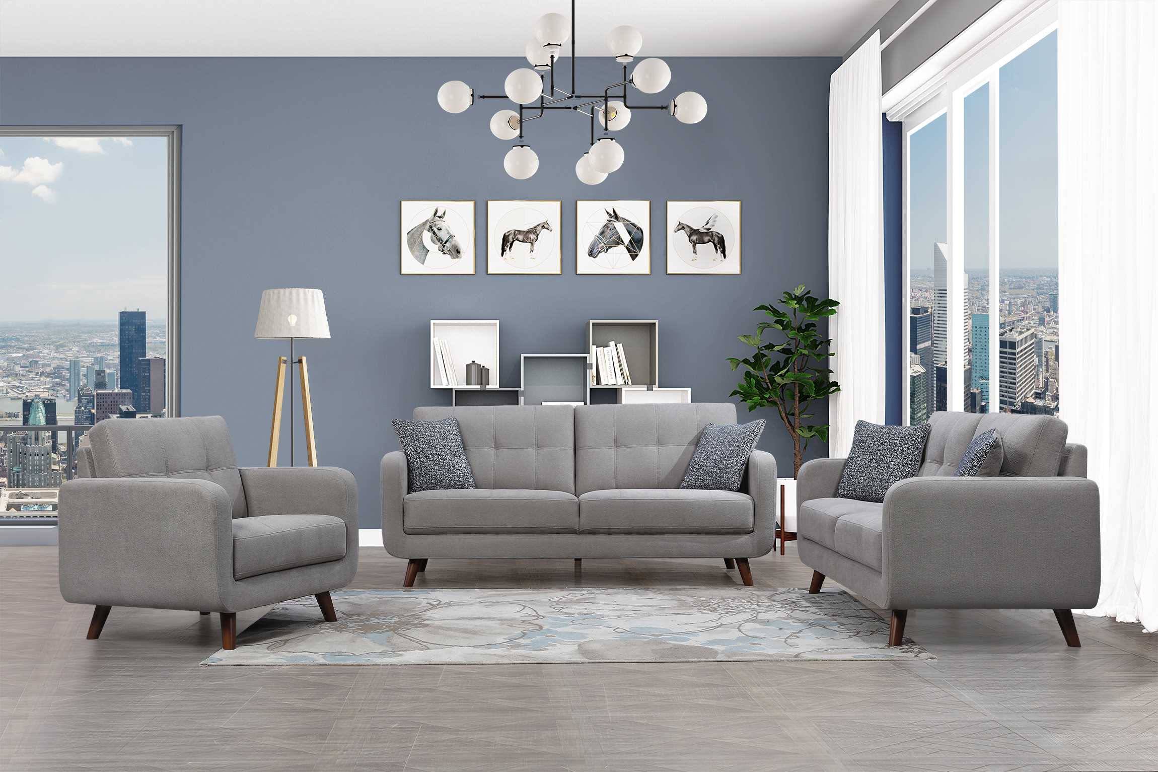 Noma Sofa Collection Cement Grey 9591