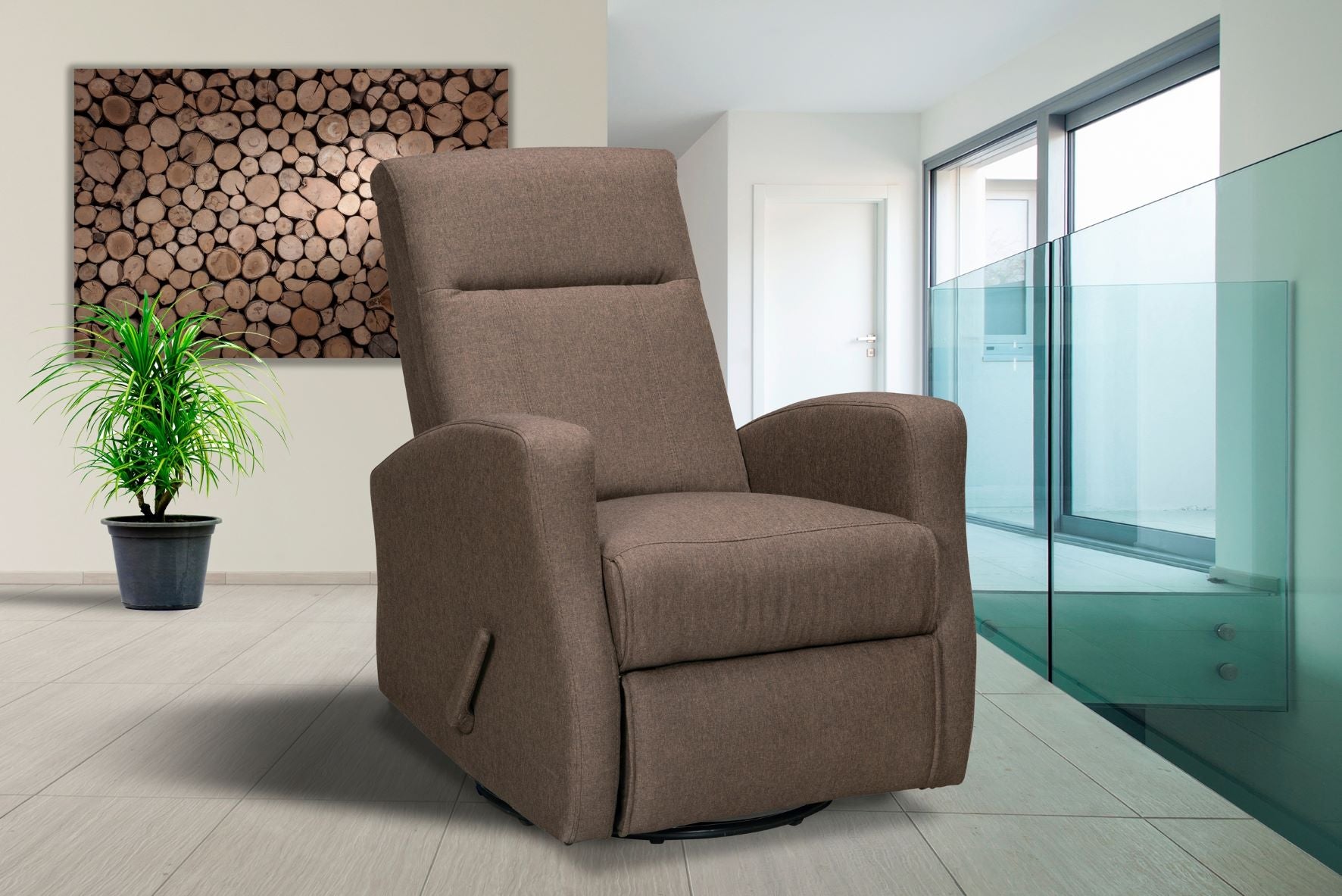 Swivel Glider Recliner Brown 9807