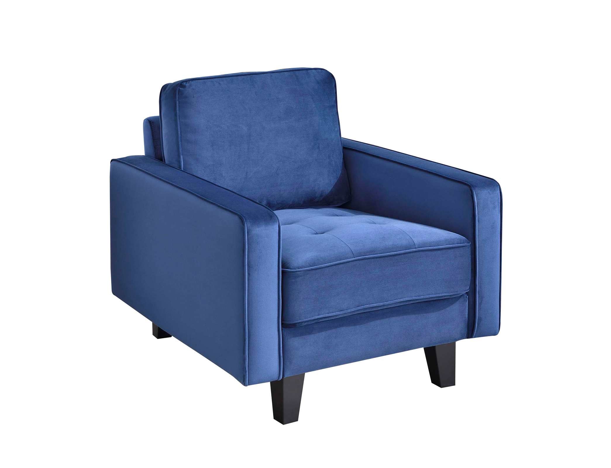 Toulouse Blue Velvet Tufted Sofa Set 99003