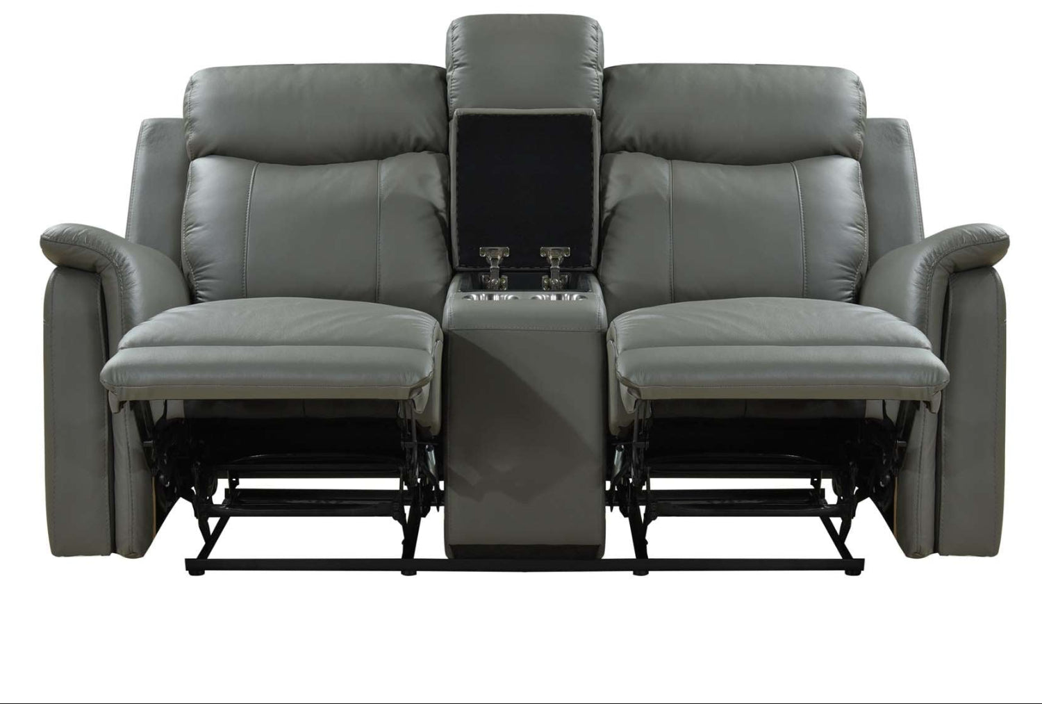 Cyrus Top Grain Leather Reclining Loveseat Grey 99840