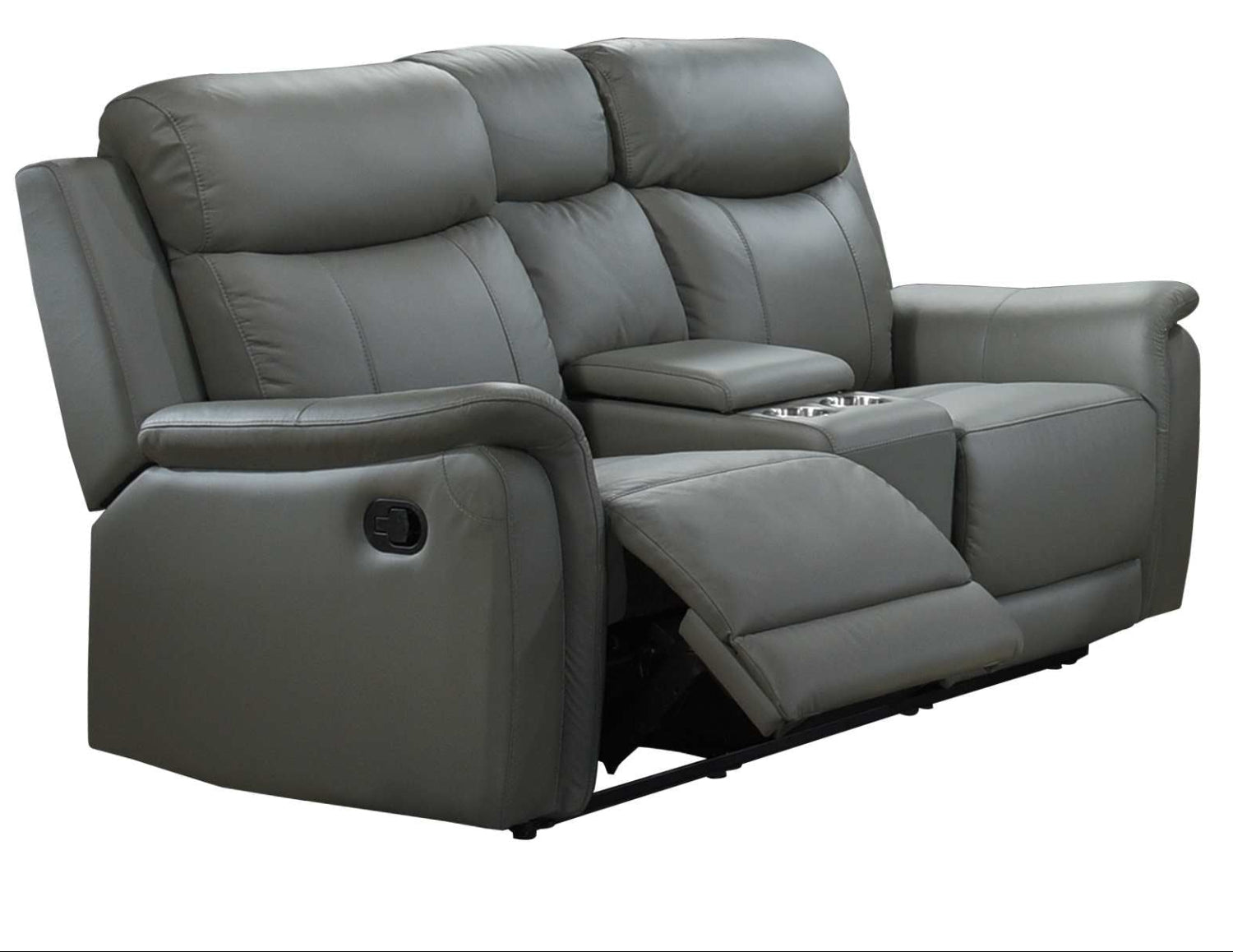 Cyrus Top Grain Leather Reclining Loveseat Grey 99840
