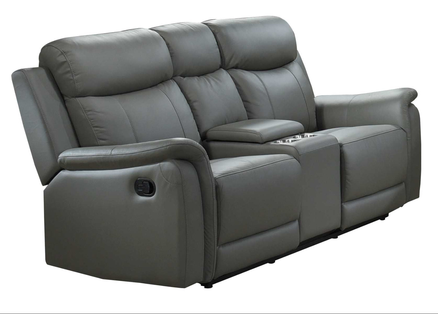 Cyrus Top Grain Leather Reclining Loveseat Grey 99840