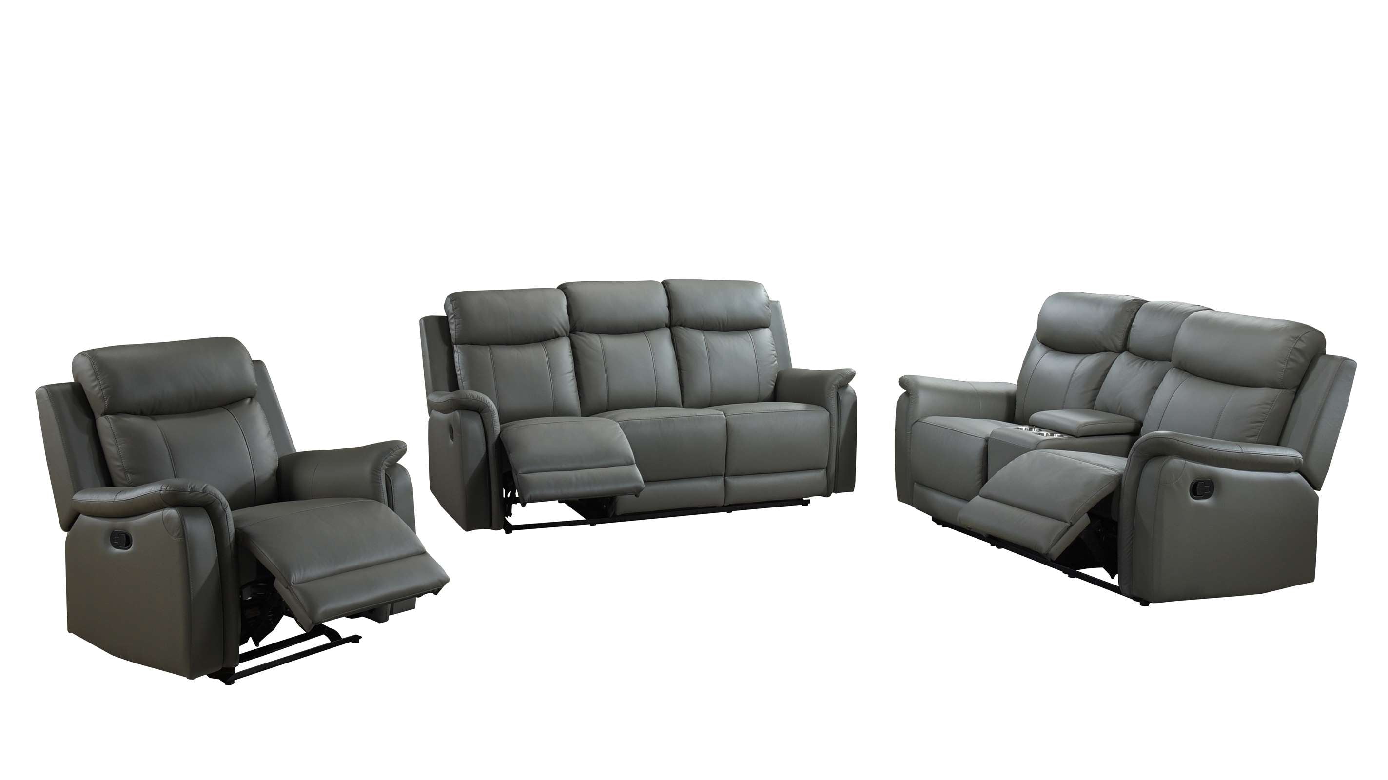 Cyrus Top Grain Leather Reclining Sofa Collection Grey 99840
