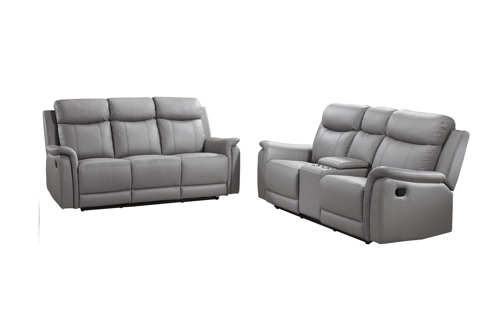Cyrus Top Grain Leather Reclining Sofa Collection Light Grey 99840