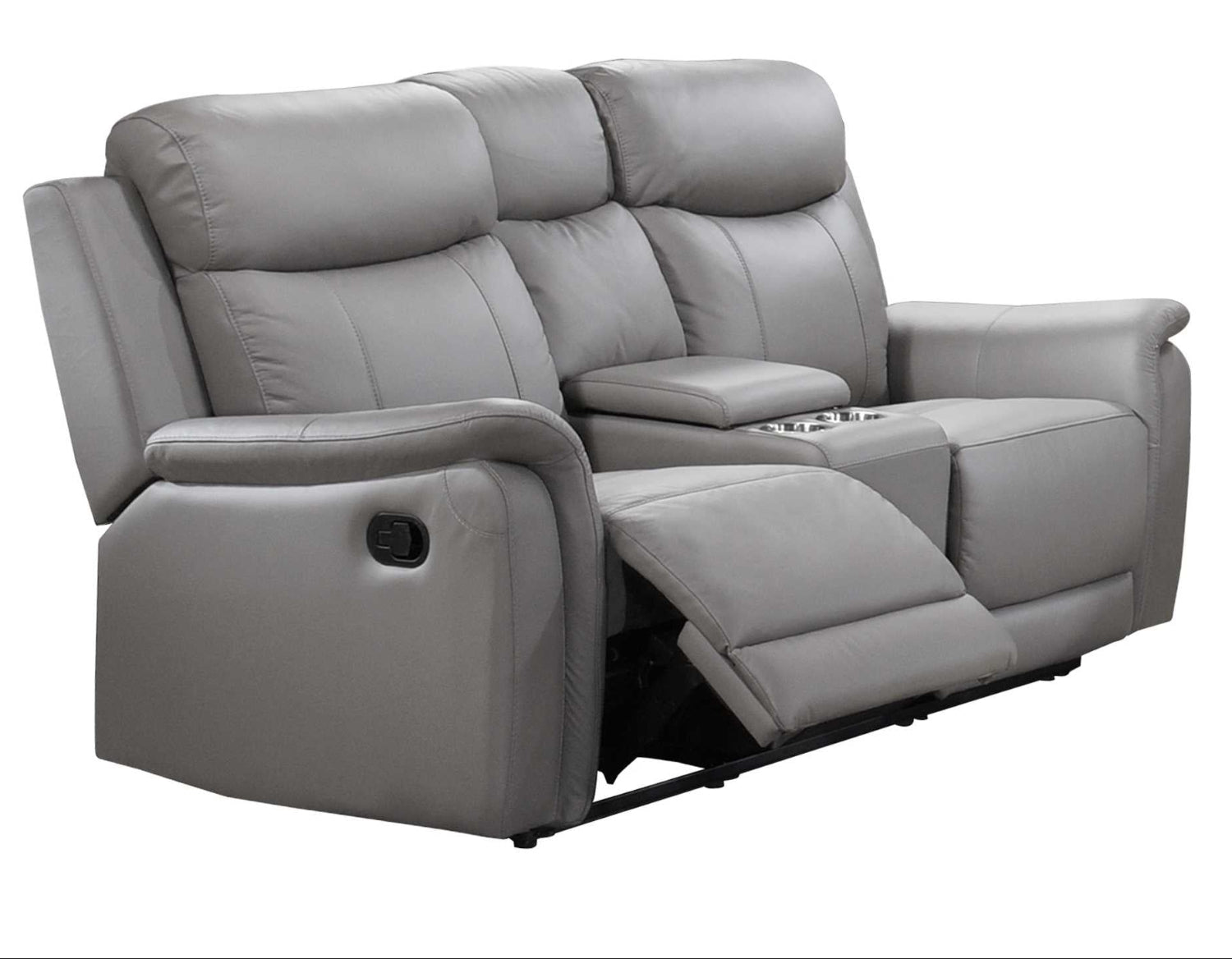 Cyrus Top Grain Leather Reclining Loveseat Light Grey 99840