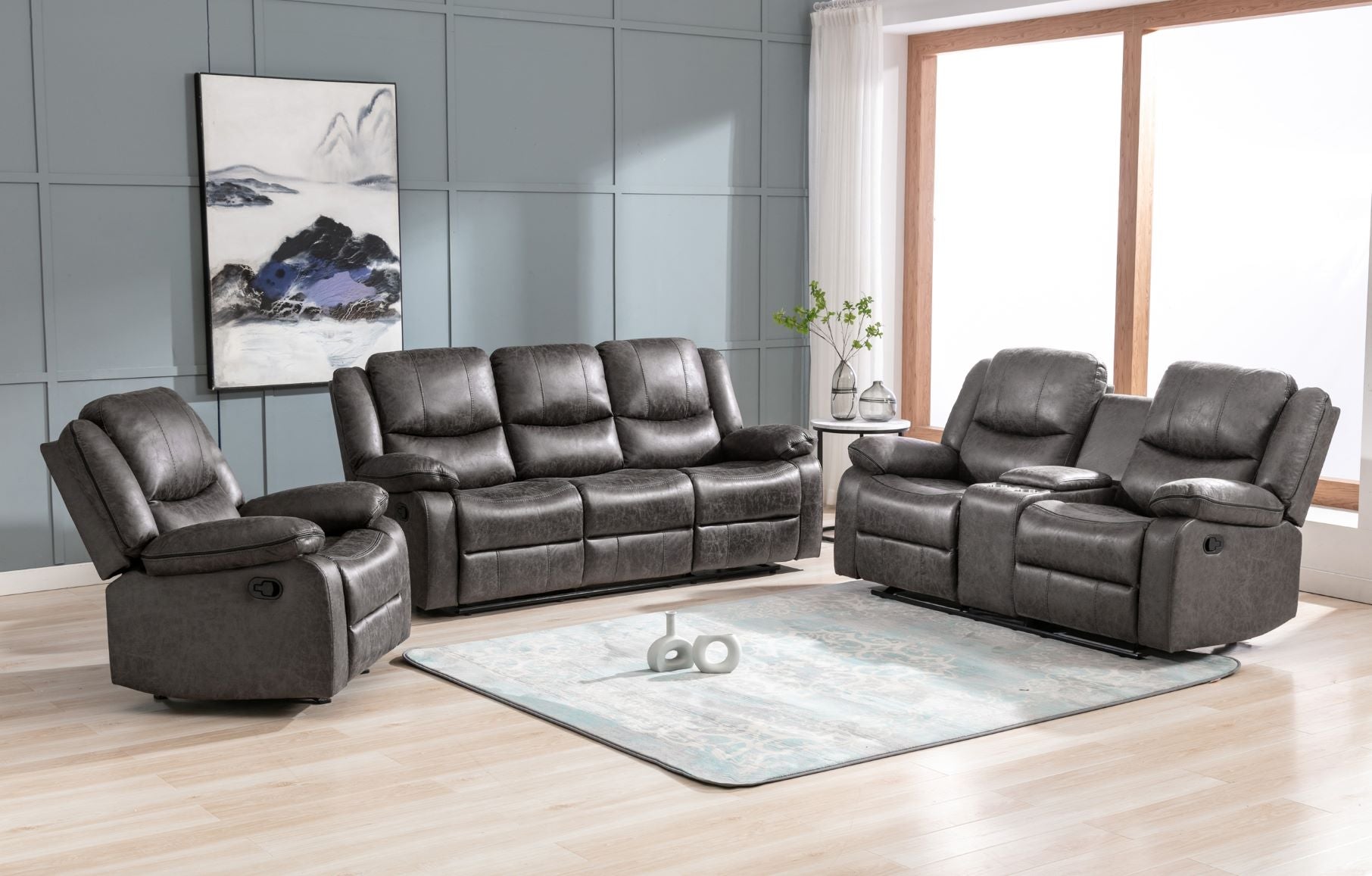 Everett reclining sofa collection 99849GRY