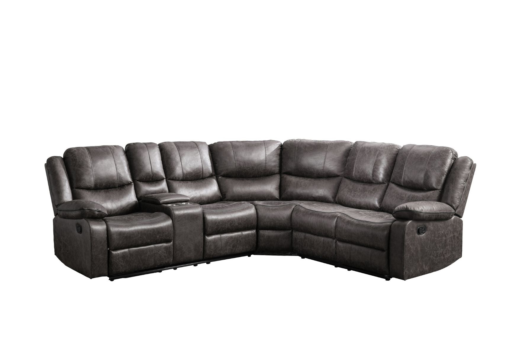 Everett Grey Fabric Recliner Sectional Sofa 99849