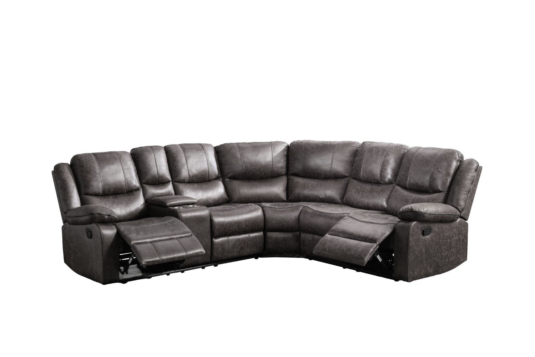 Everett Grey Fabric Recliner Sectional Sofa 99849
