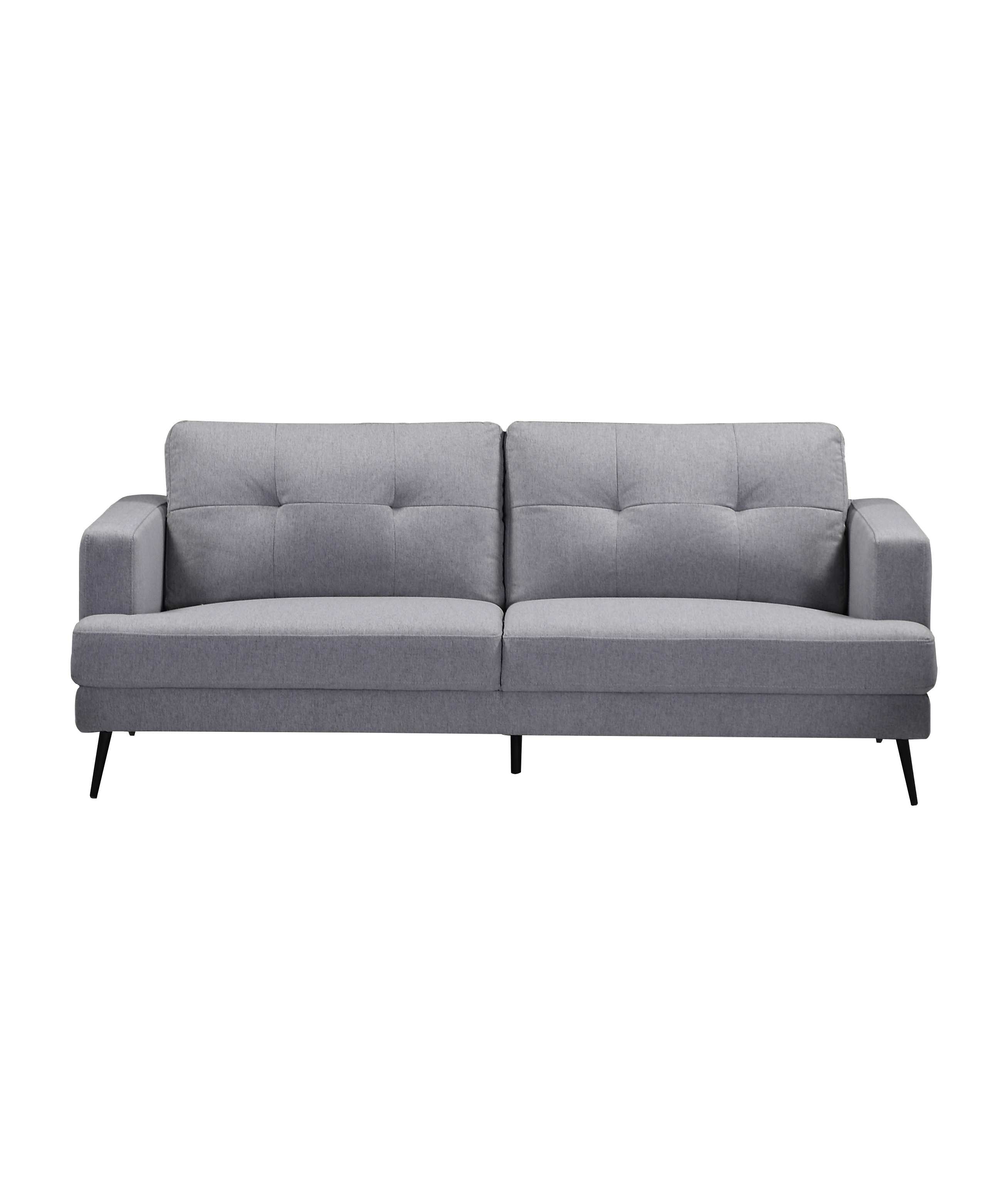 Avery Grey Linen Fabric Sofa with Black Metal Legs 99863