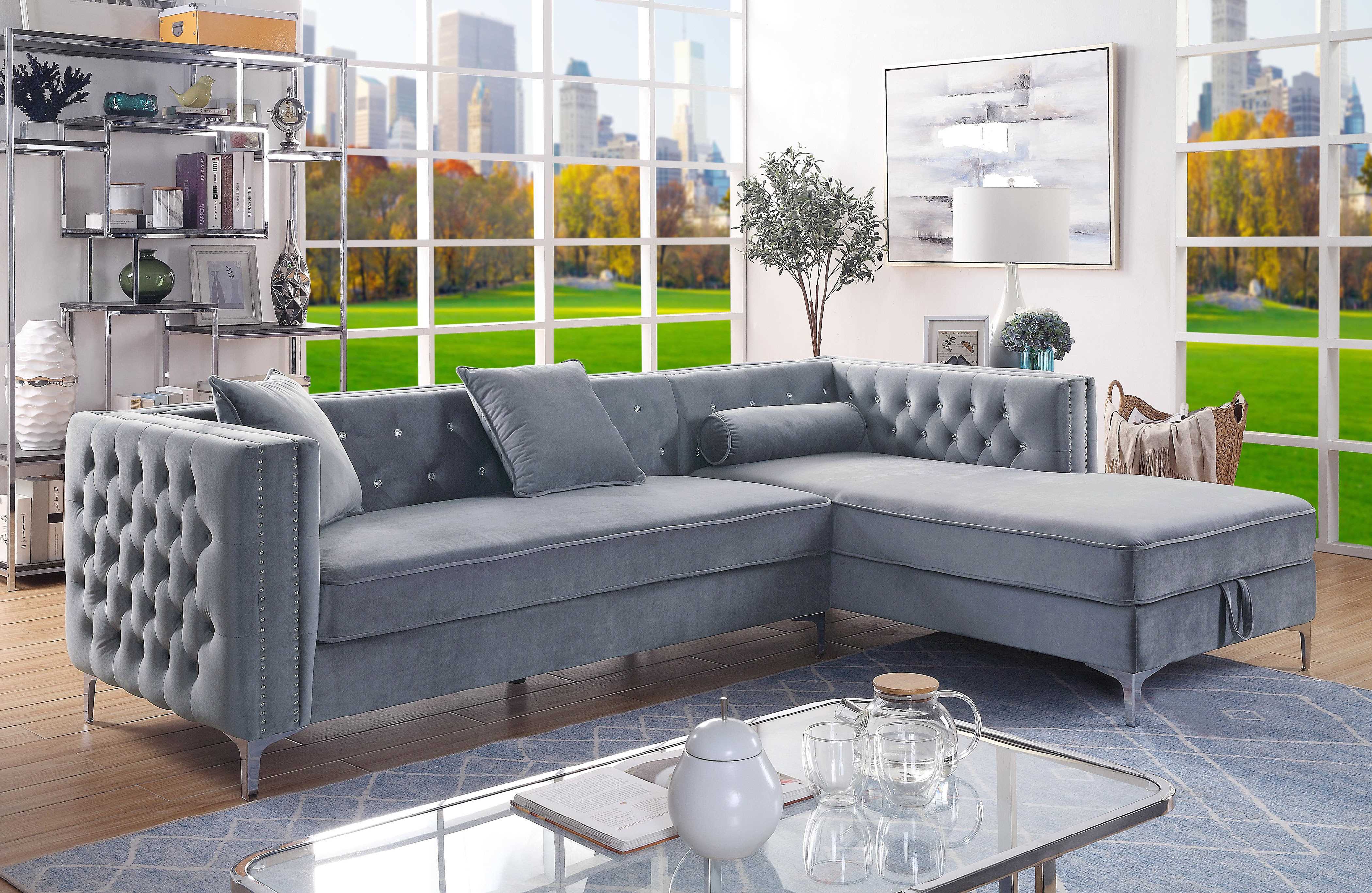 Celeste Sectional Sofa Grey 99871