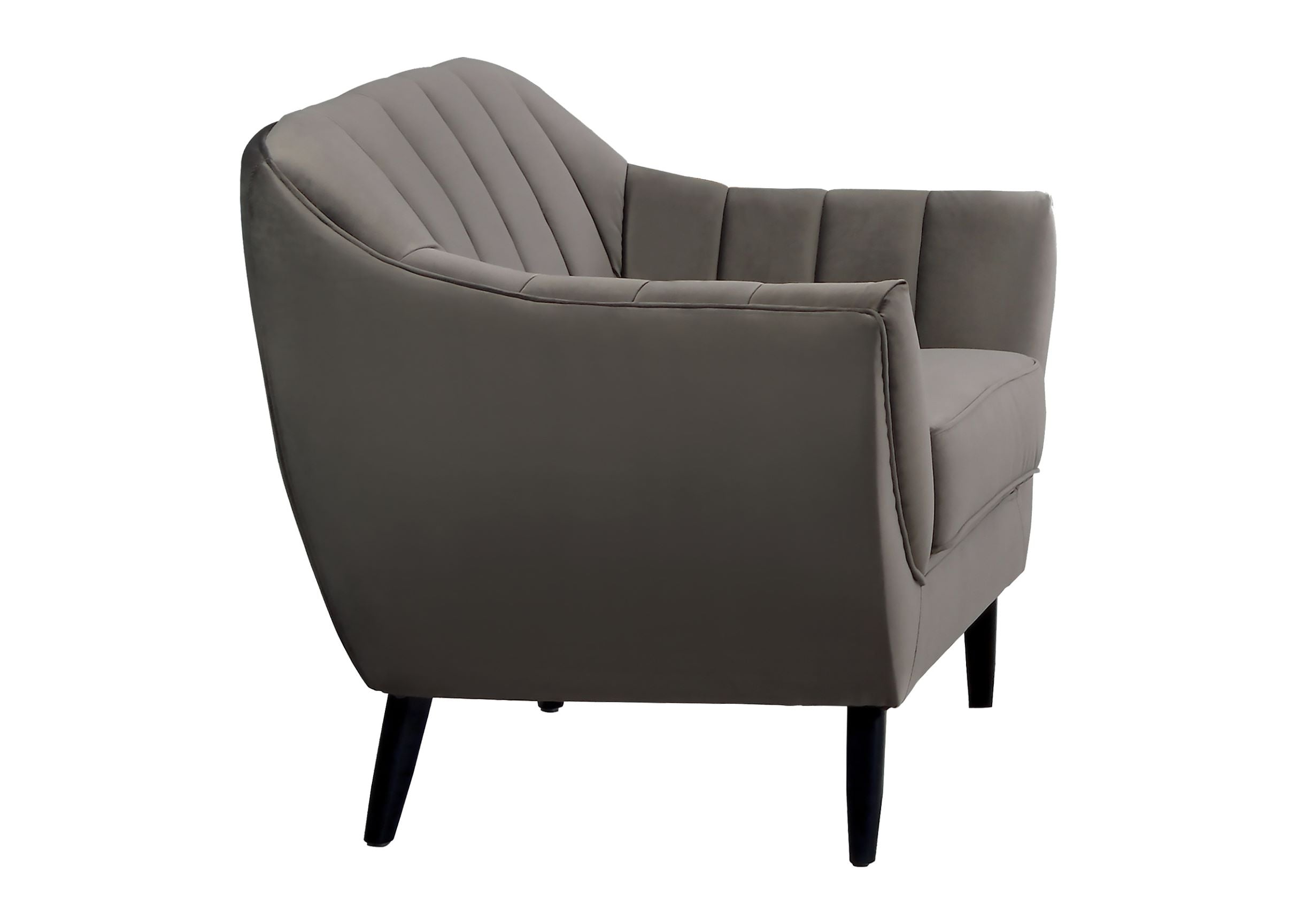 Odette Grey Velvet Chair with Black Legs 99880