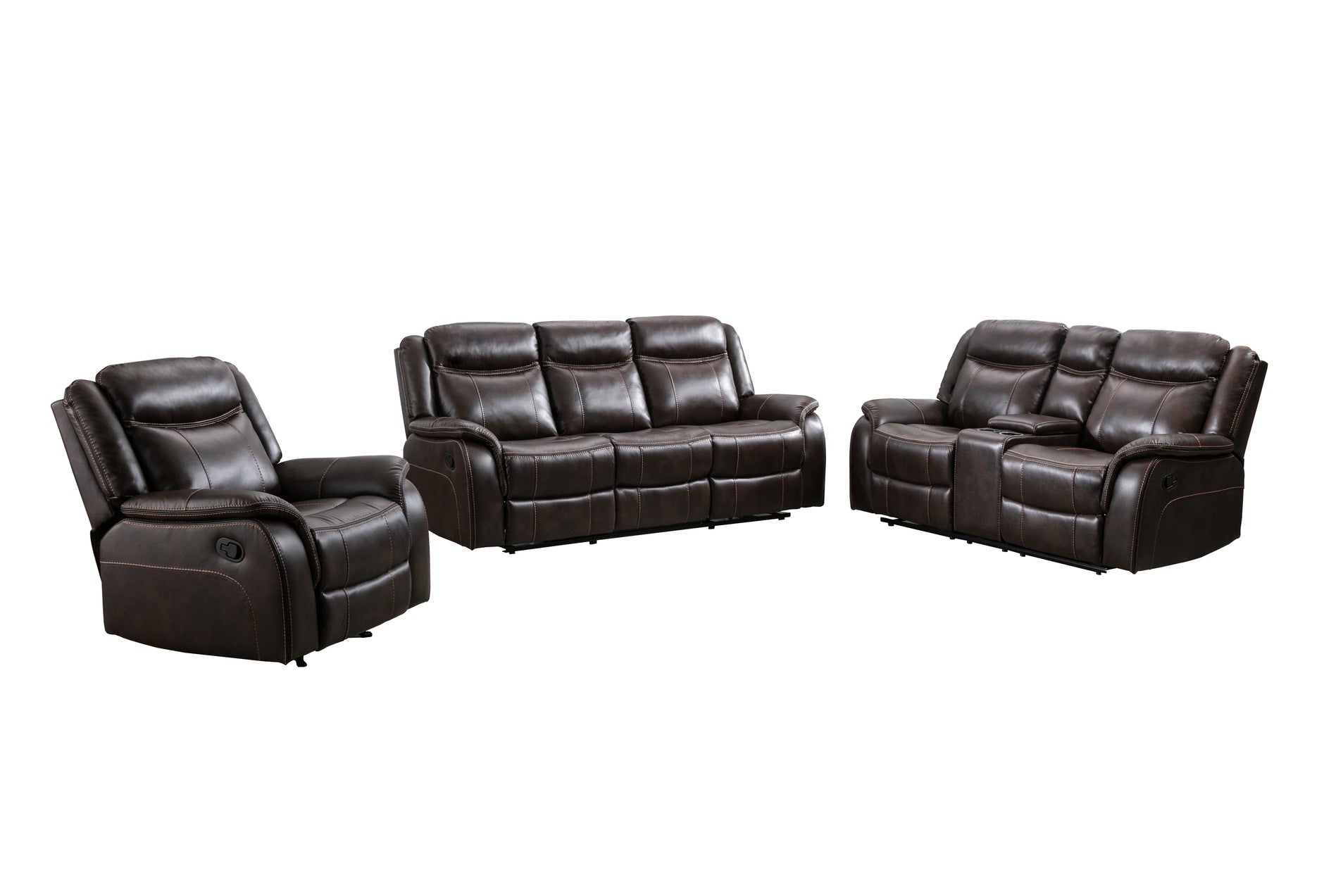 Brown Leather Paxton Recliner Sofa Set 99926BRW