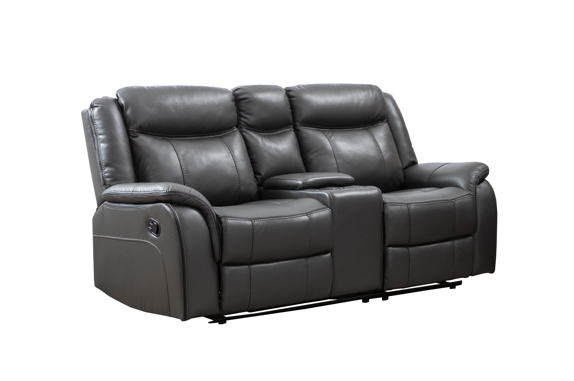 Grey Leather Paxton Recliner Loveseat 99926GRY