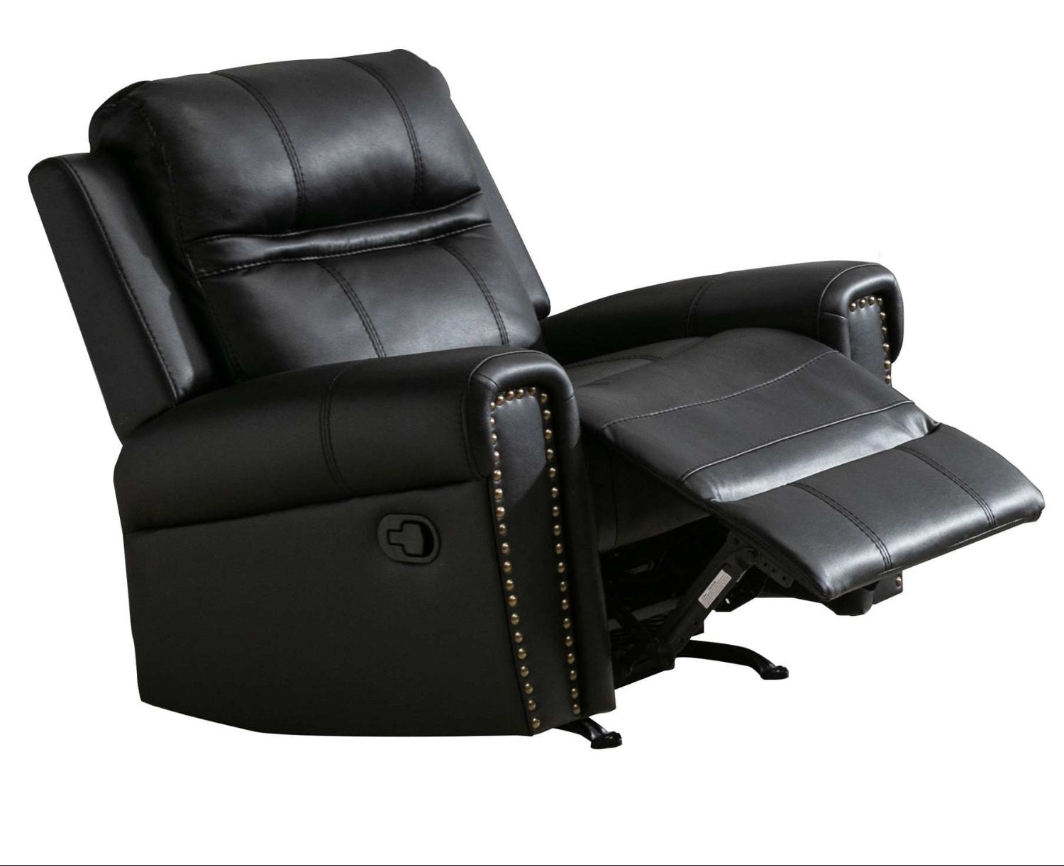 Emerson Black Leather Gel Manual Rocker Recliner Chair 99927