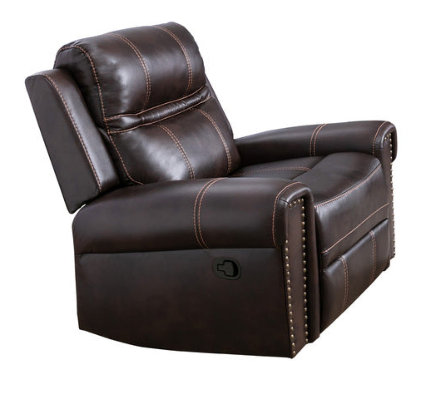 Emerson Brown Leather Gel Manual Rocker Recliner Chair 99927