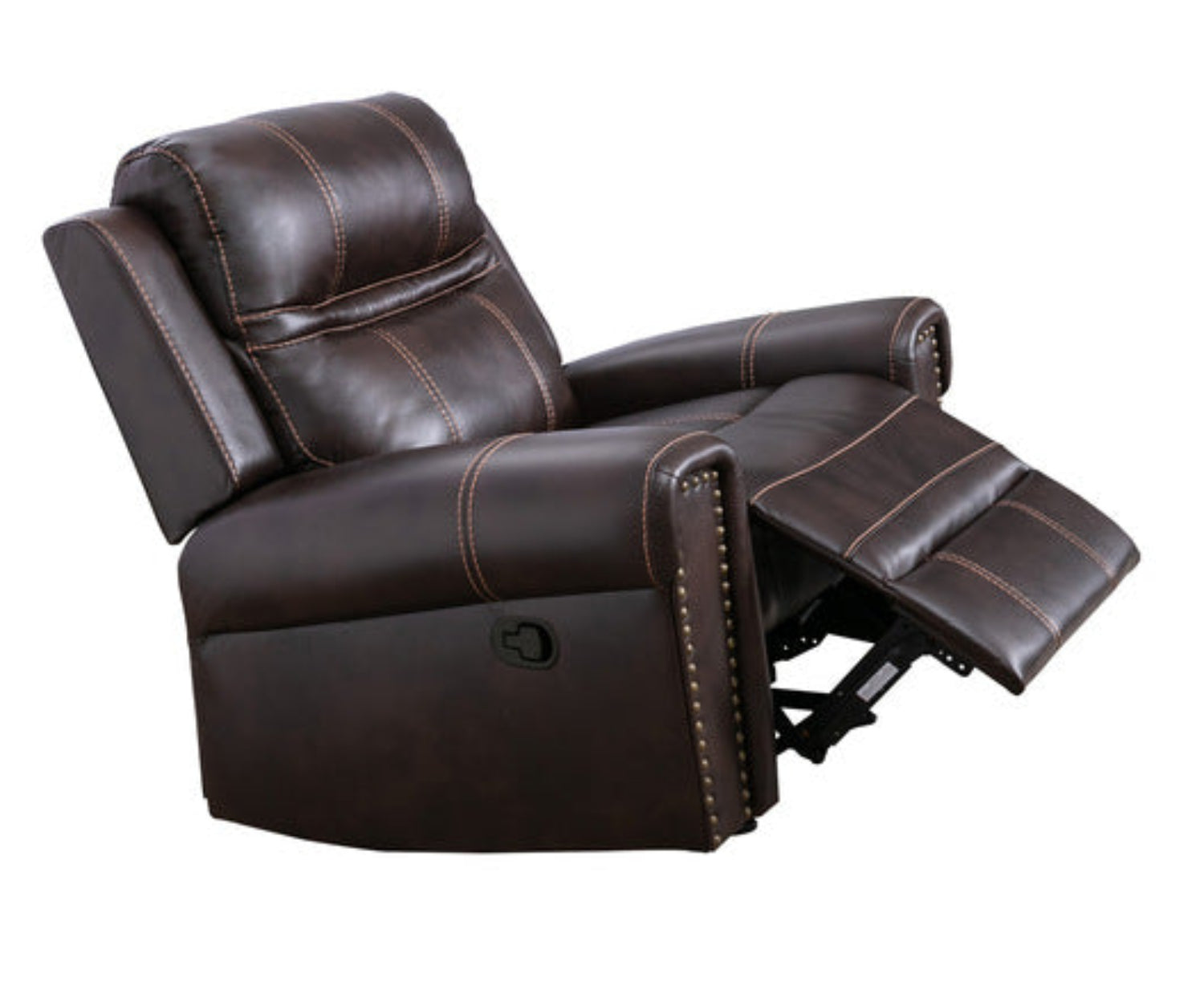Emerson Brown Leather Gel Manual Rocker Recliner Chair 99927