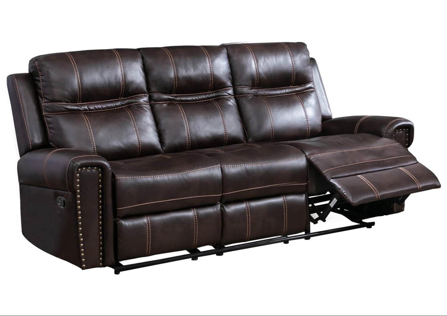 Emerson Brown Leather Gel Manual Recliner Sofa Set 99927
