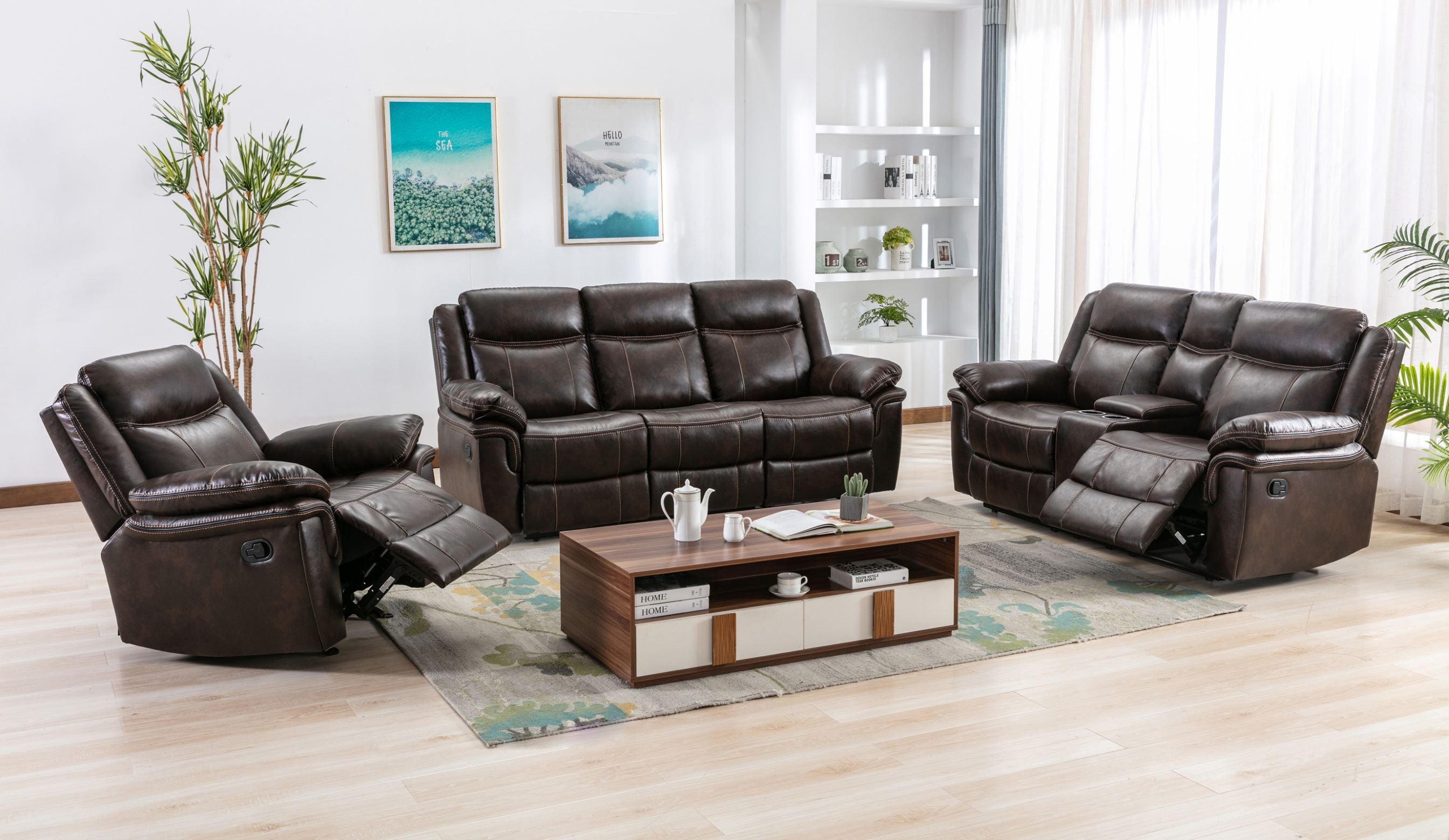 Peabody Recliner Sofa Collection Brown 99933