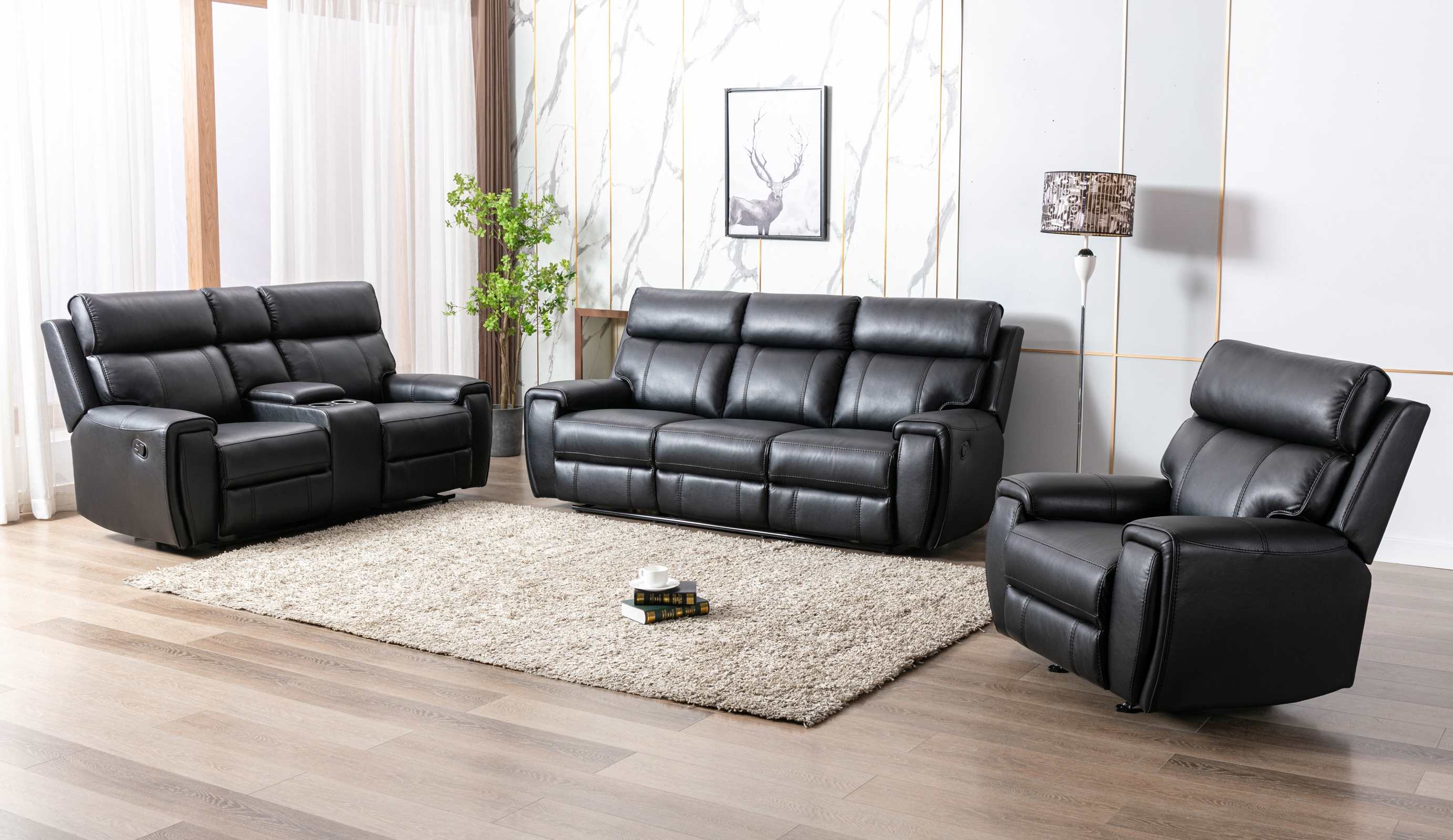 Carnegie Reclining Sofa Collection Black 99937