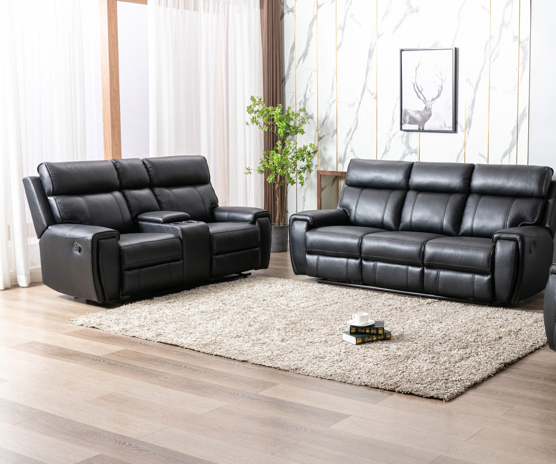 Carnegie Reclining Sofa Collection Black 99937