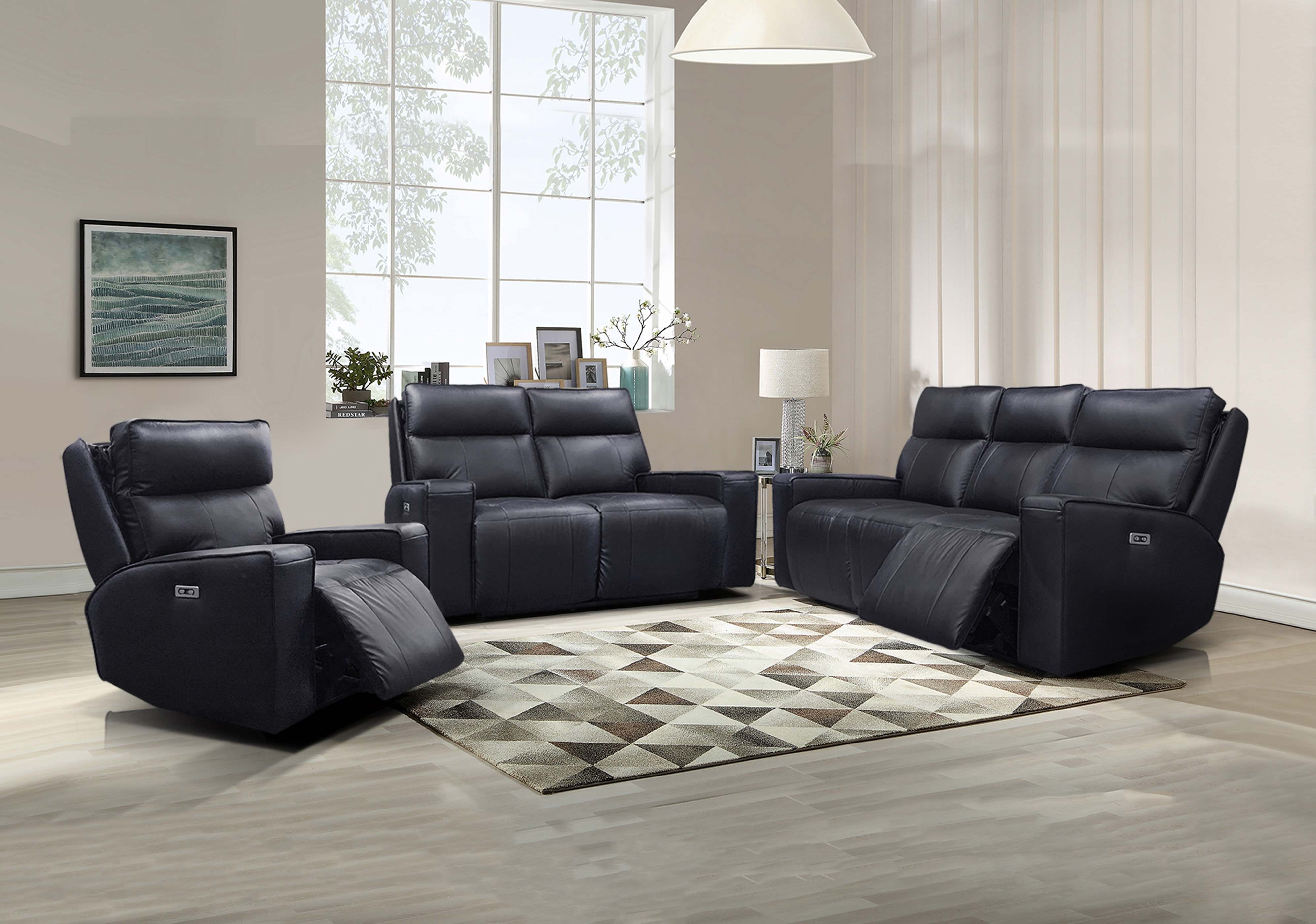 Chadwick Power Reclining Collection Top Grain Leather Black 99943