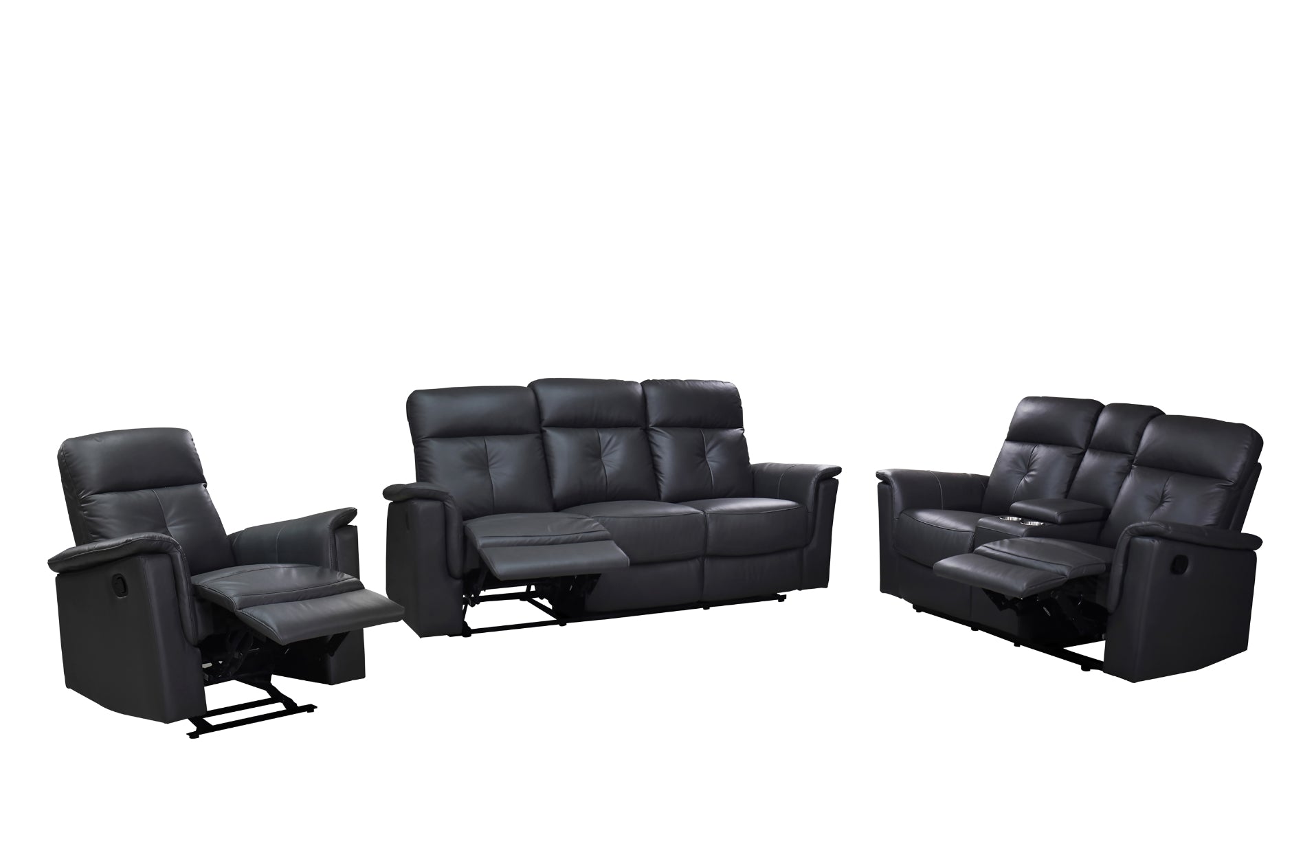Dark Grey Top Grain Leather Ellesmere Reclining Sofa Collection 99944DGY