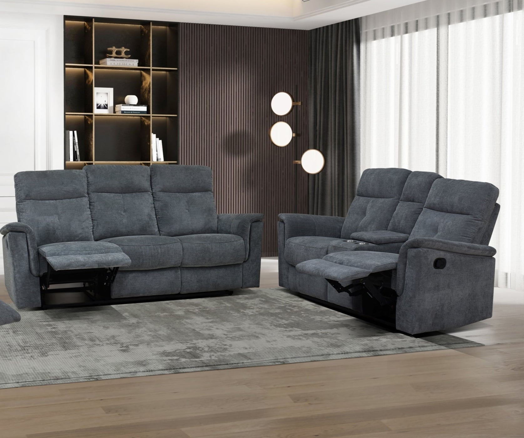 Grey Fabric Ellesmere Reclining Sofa Collection 99944GRY