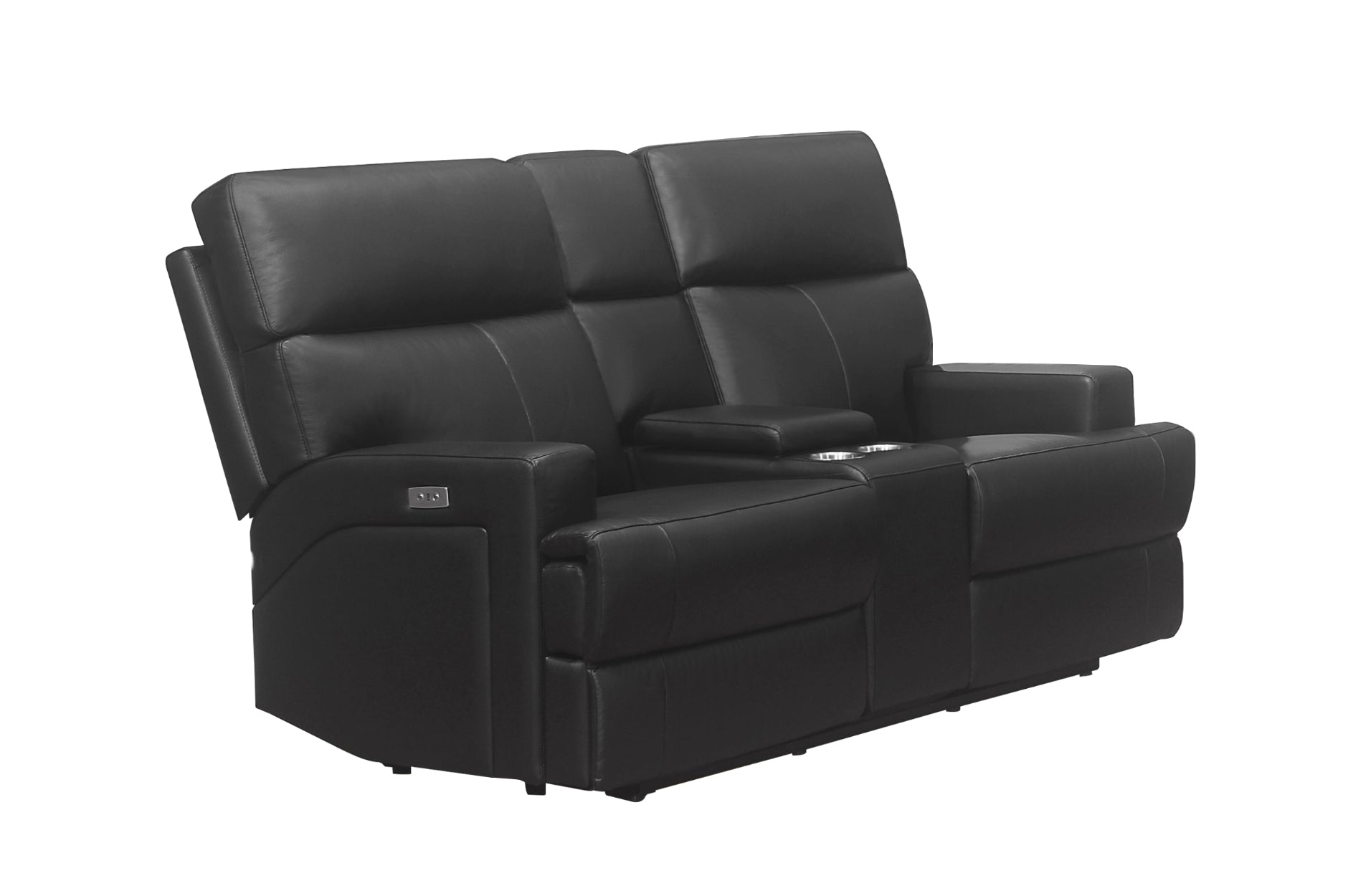 Sethos Top Grain Black Leather Power Reclining Collection 99945
