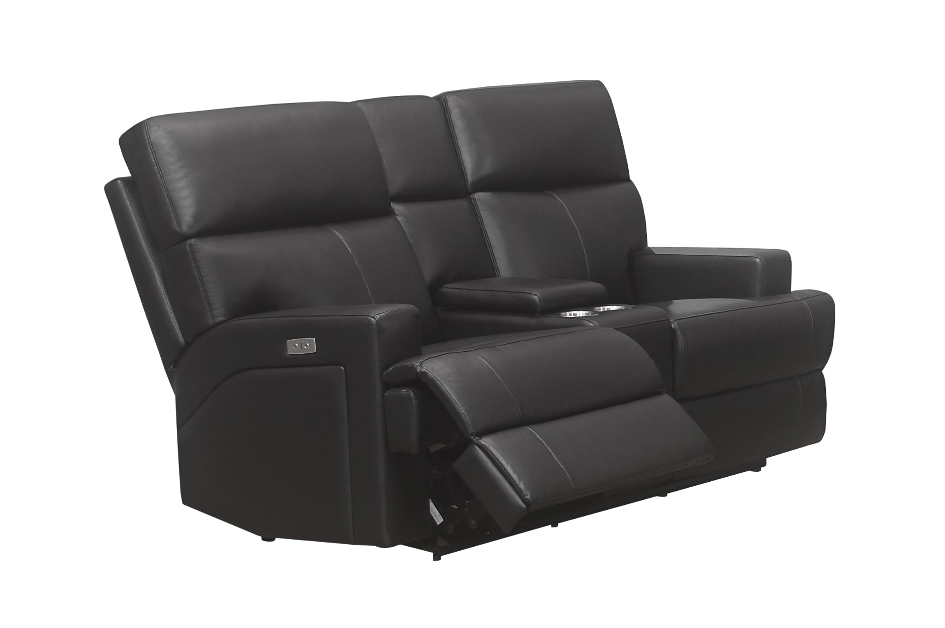 Sethos Top Grain Black Leather Power Reclining Collection 99945