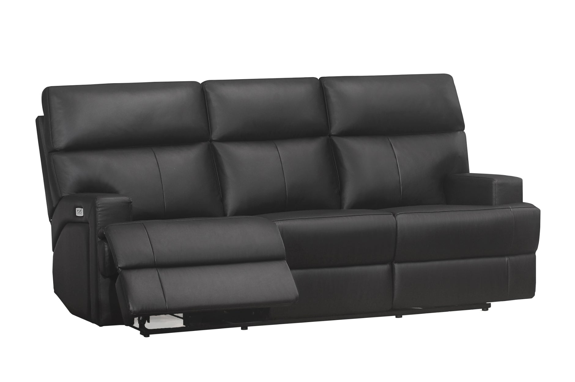 Sethos Top Grain Black Leather Power Reclining Collection 99945