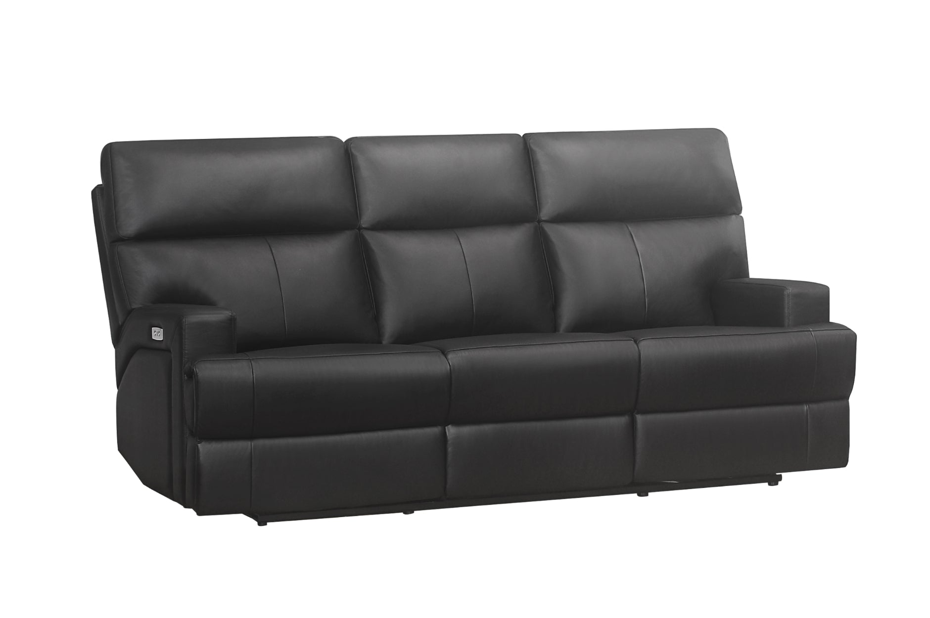 Sethos Top Grain Black Leather Power Reclining Collection 99945