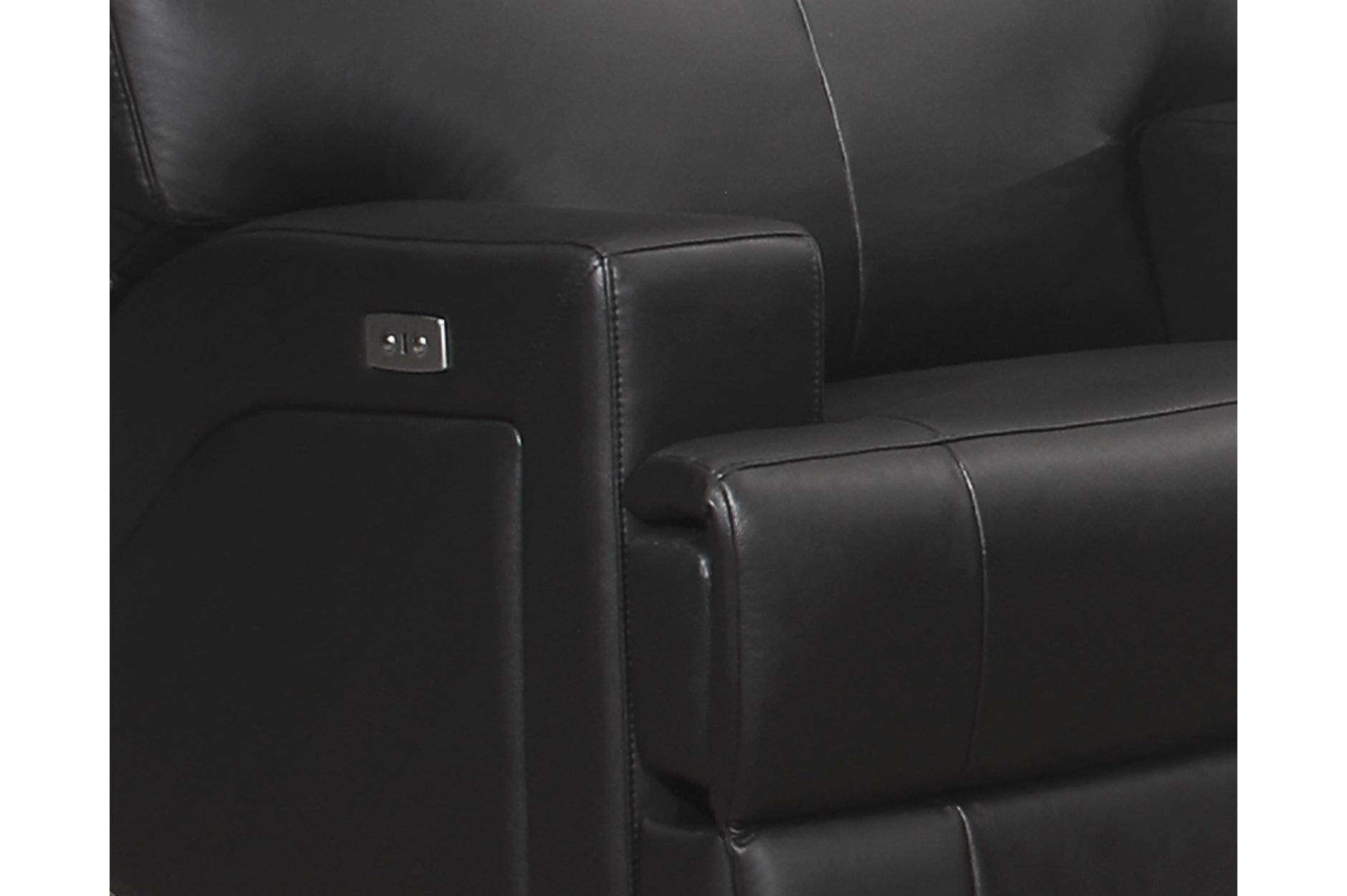 Sethos Top Grain Black Leather Power Reclining Collection 99945